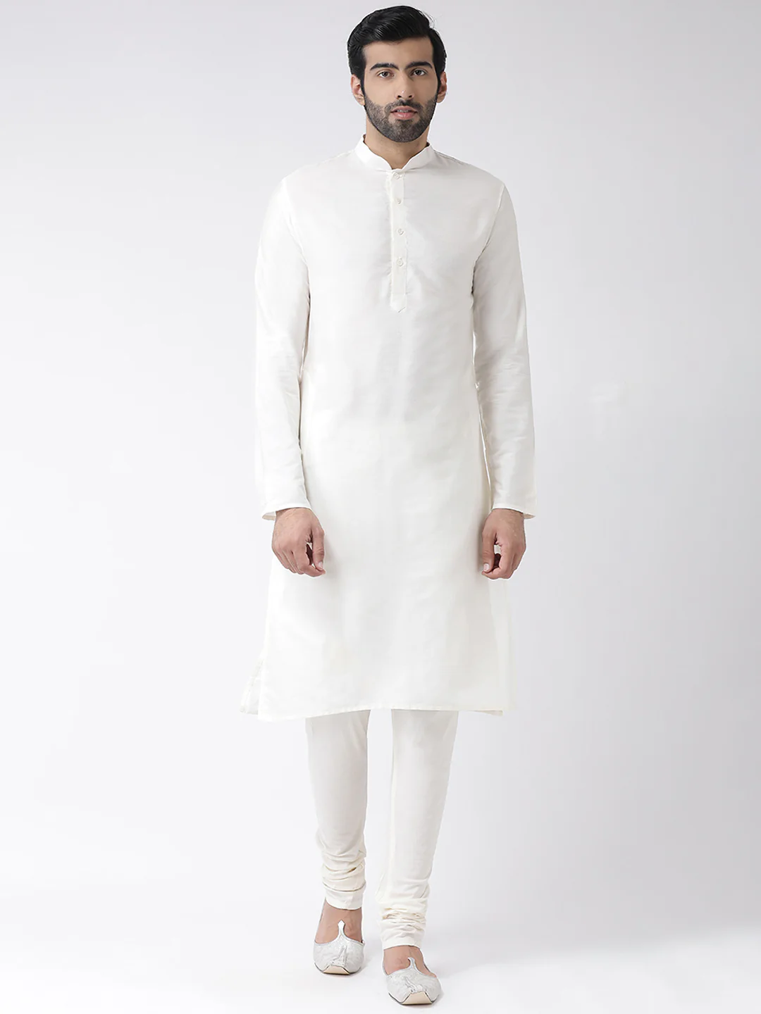 Men's Magenta Kurta Jacket Churidar Set - Image 4