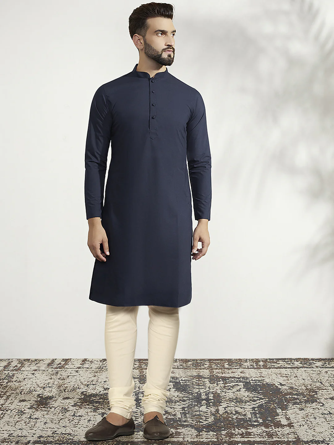 Men's Mustard Kurta Jacket Churidar Set - Image 5