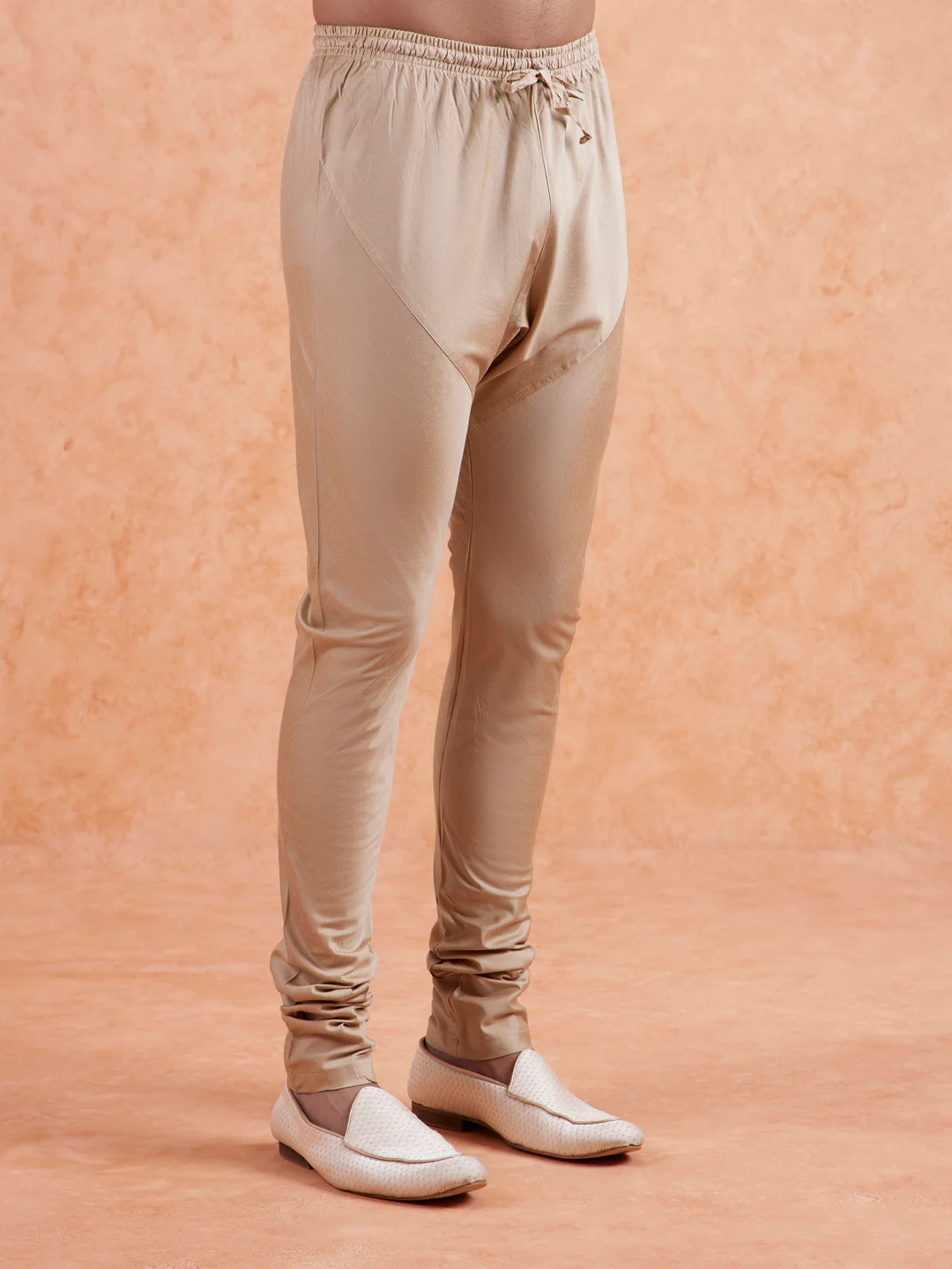 Navy Jacket Beige Kurta Churidar Set - Image 8