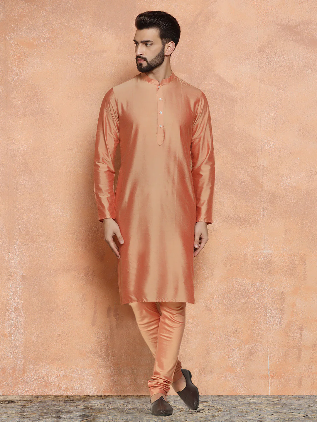 Multi Printed Silk Blend Nehru Jacket Kurta Churidar Set - Image 5