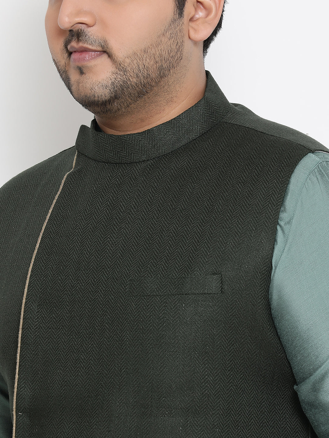 Men Black Nehru Jacket - Image 5