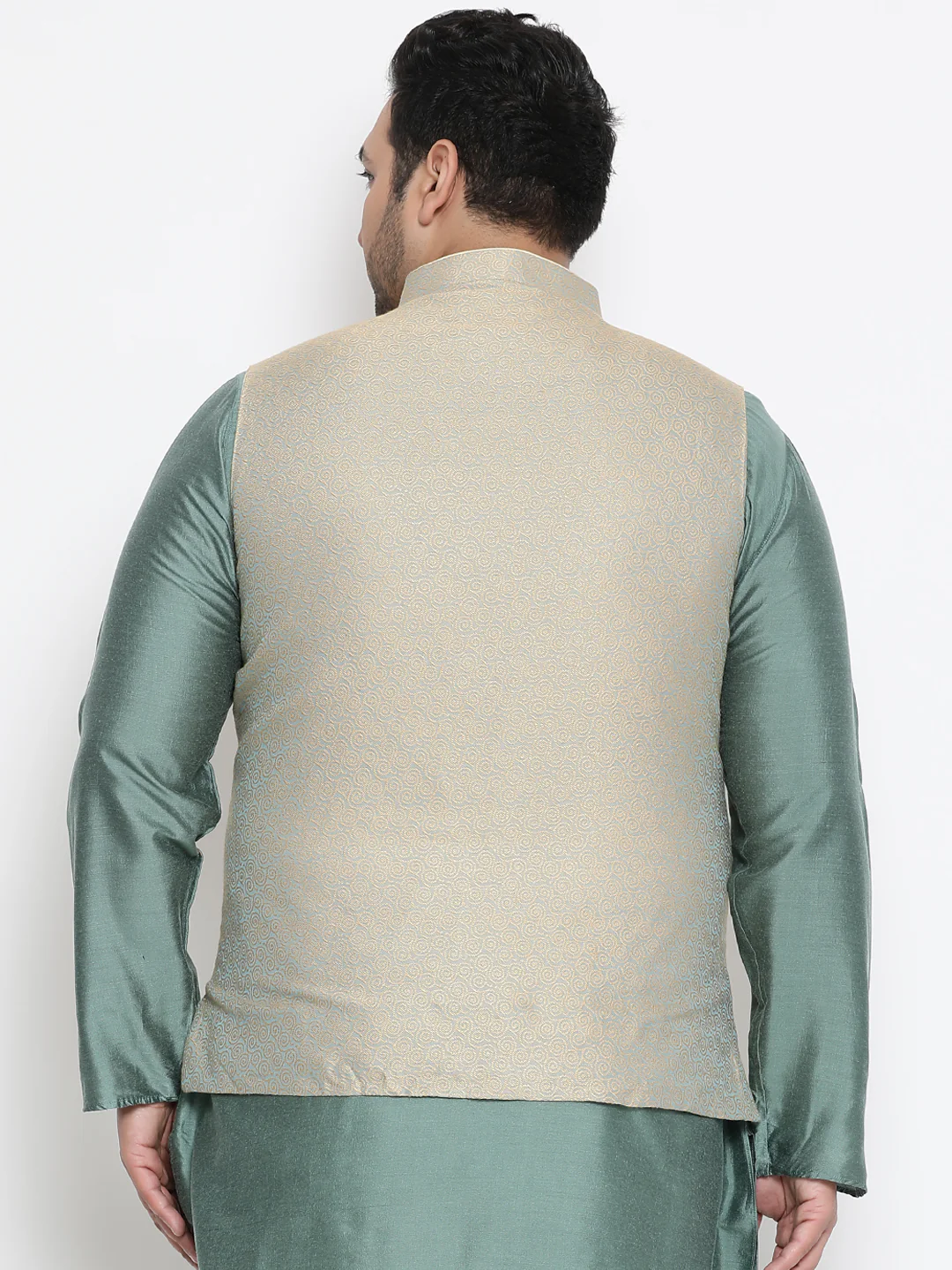Men Green Nehru Jacket - Image 4
