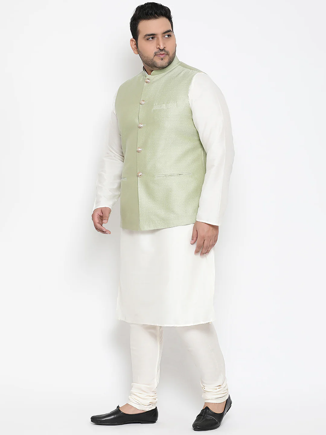 Men Green Nehru Jacket - Image 6