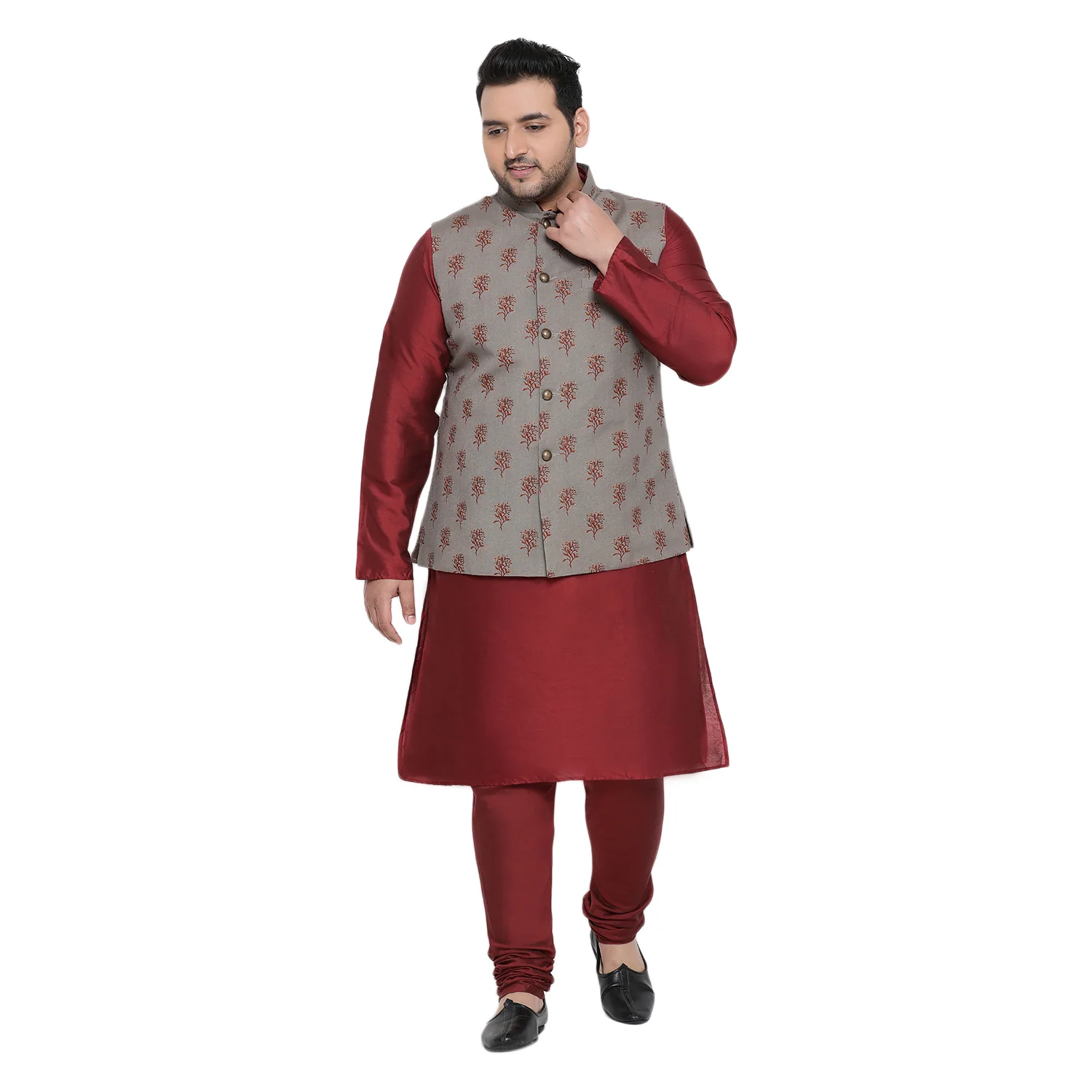 Men Grey Nehru Jacket - Image 6