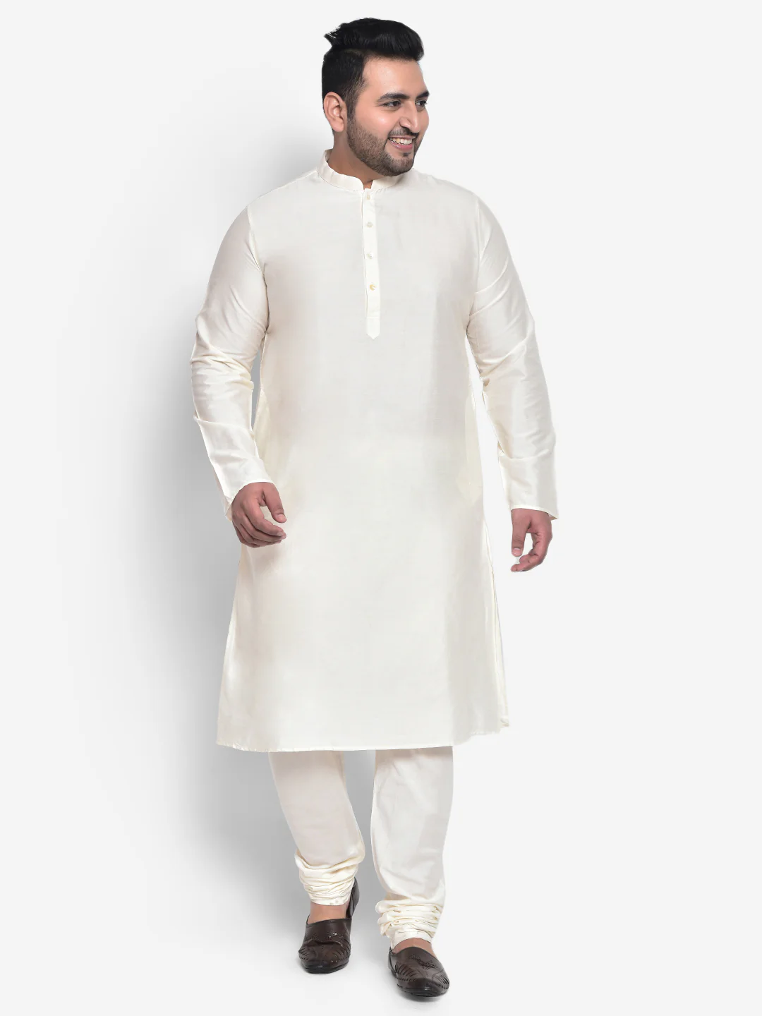 Men Maroon Solid Kurta Indowestern Churidar Set - Image 5