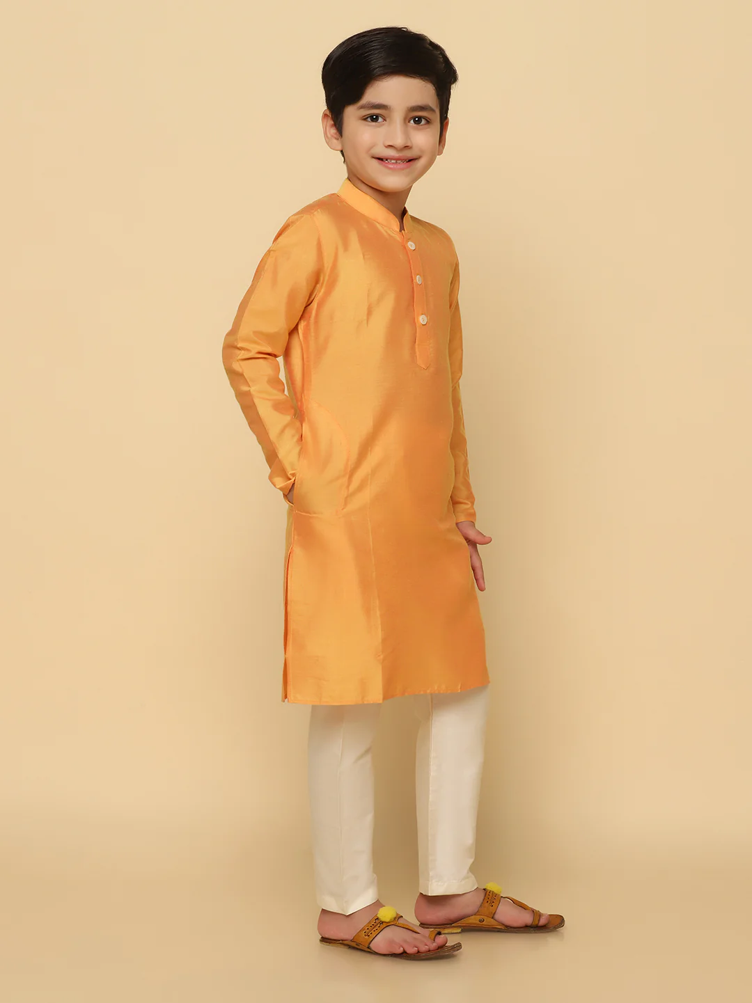 Boy's Orange Kurta - Image 2