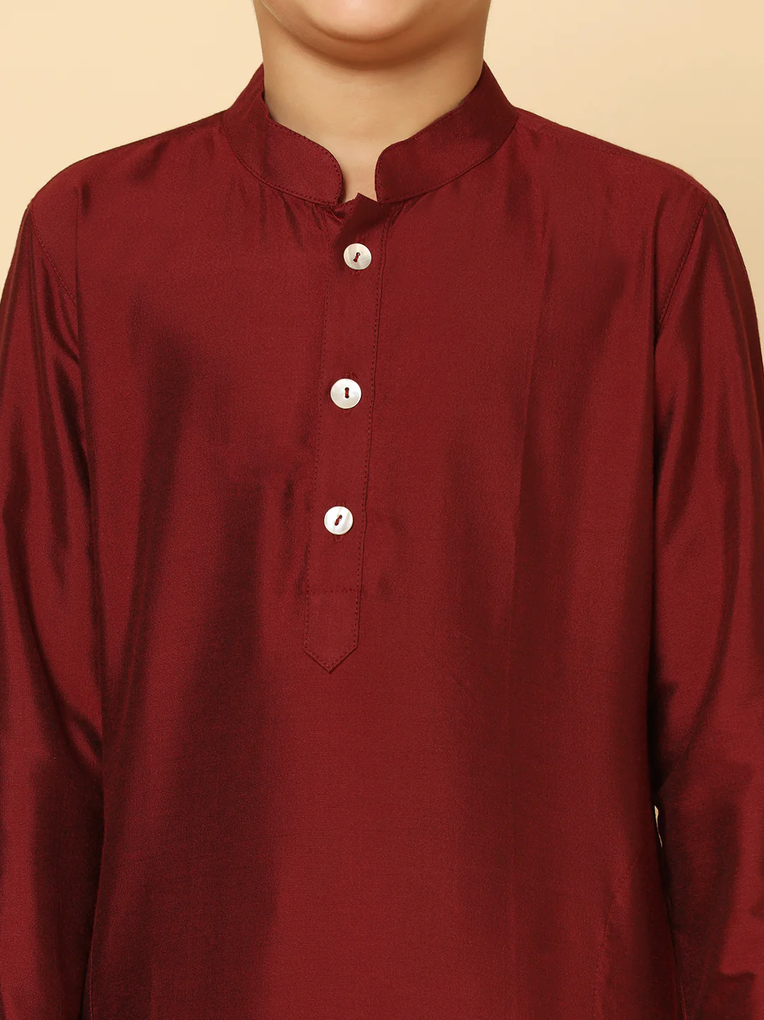 Boy's Maroon Kurta Dhoti Set - Image 5