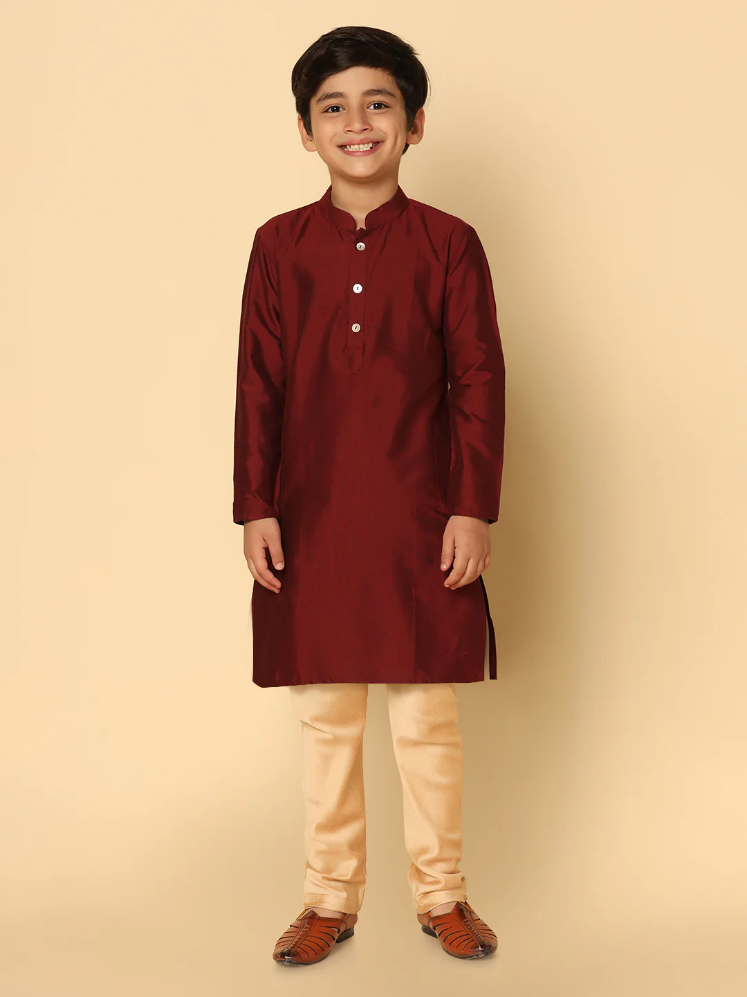 Boy's Maroon Kurta - Image 7