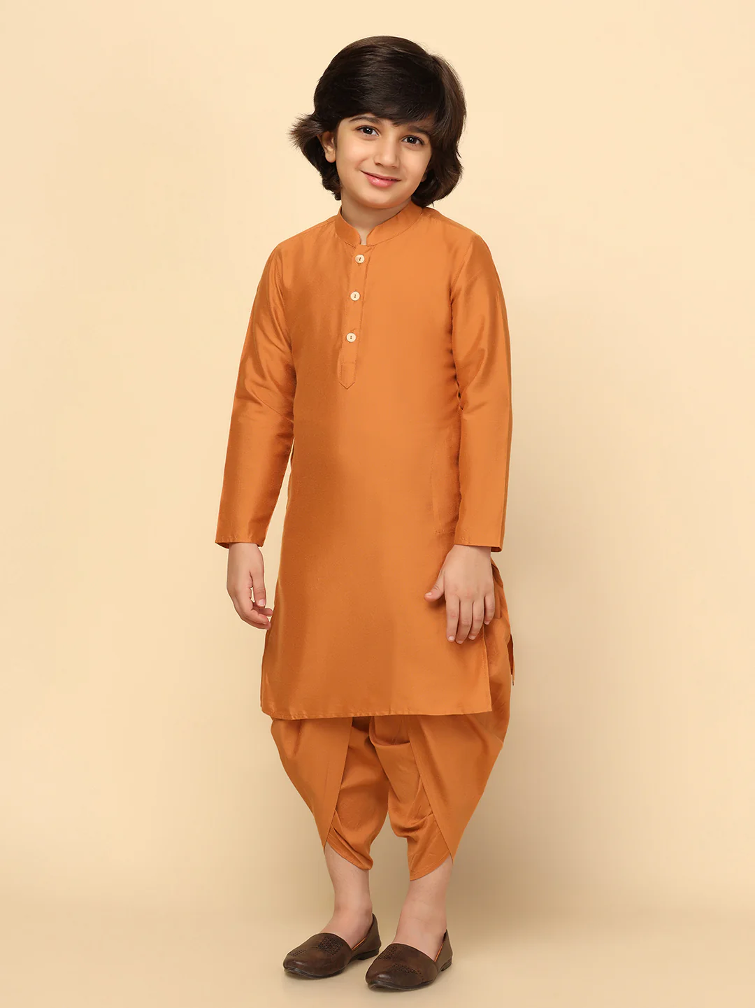 Boys Multi-Color Kurta Jacket Dhoti Sets - Image 6