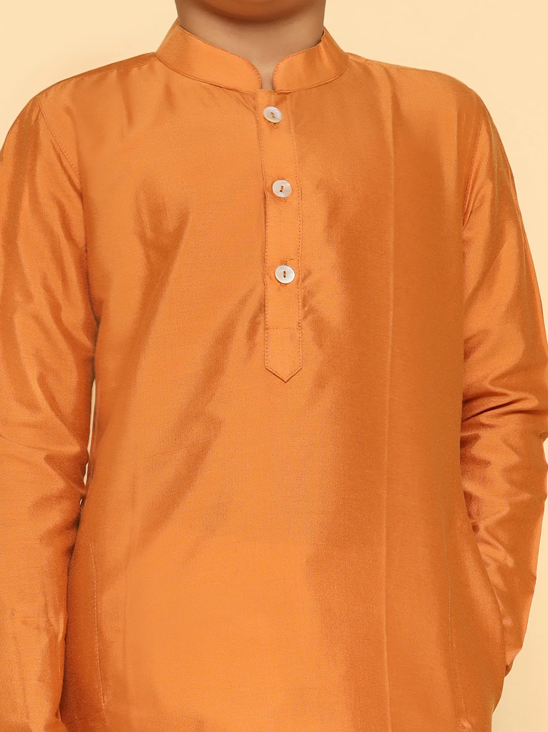 Boy's Mustard Kurta Pyjama Set - Image 5