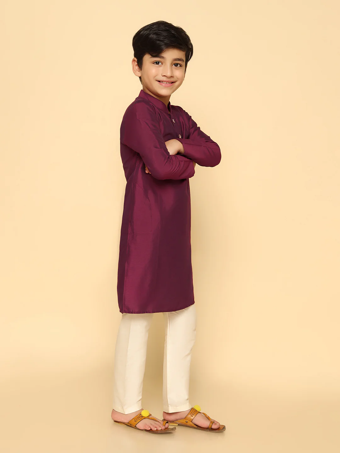 Boy's Magenta Kurta - Image 3