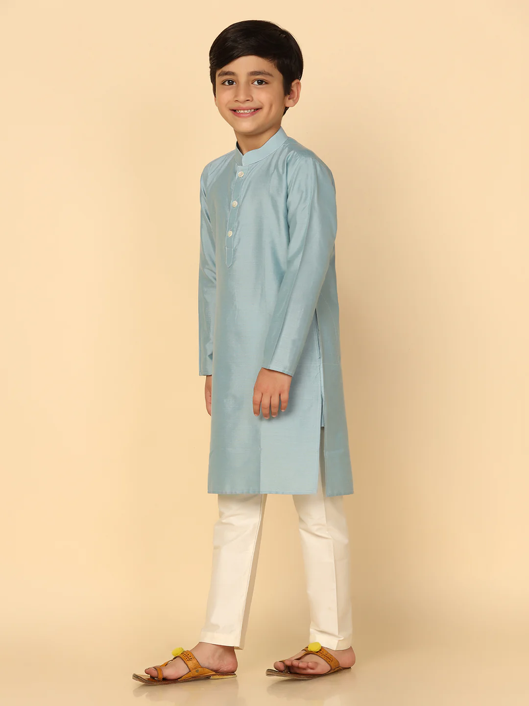 Boy's Dirty Blue Kurta - Image 2