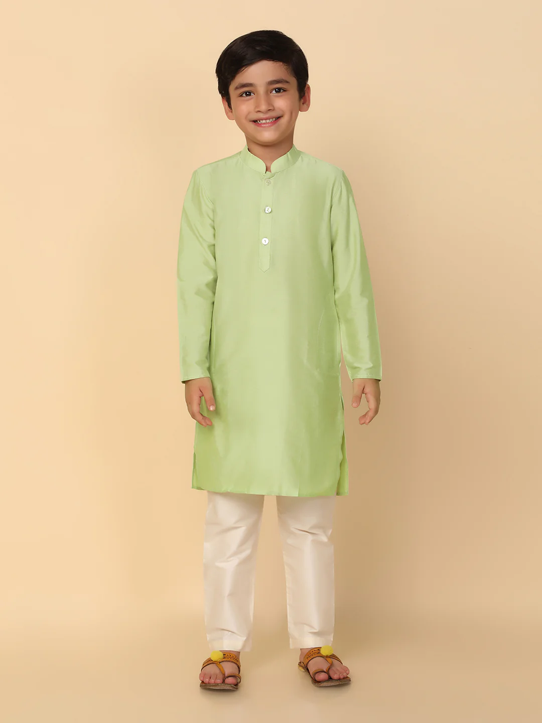 Boy's Light Green Kurta Pyjama Set