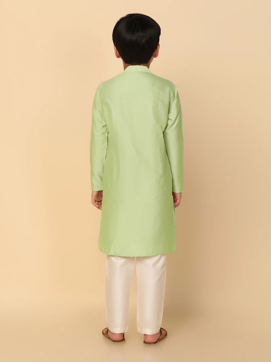 Boy's Light Green Kurta Pyjama Set - Image 3