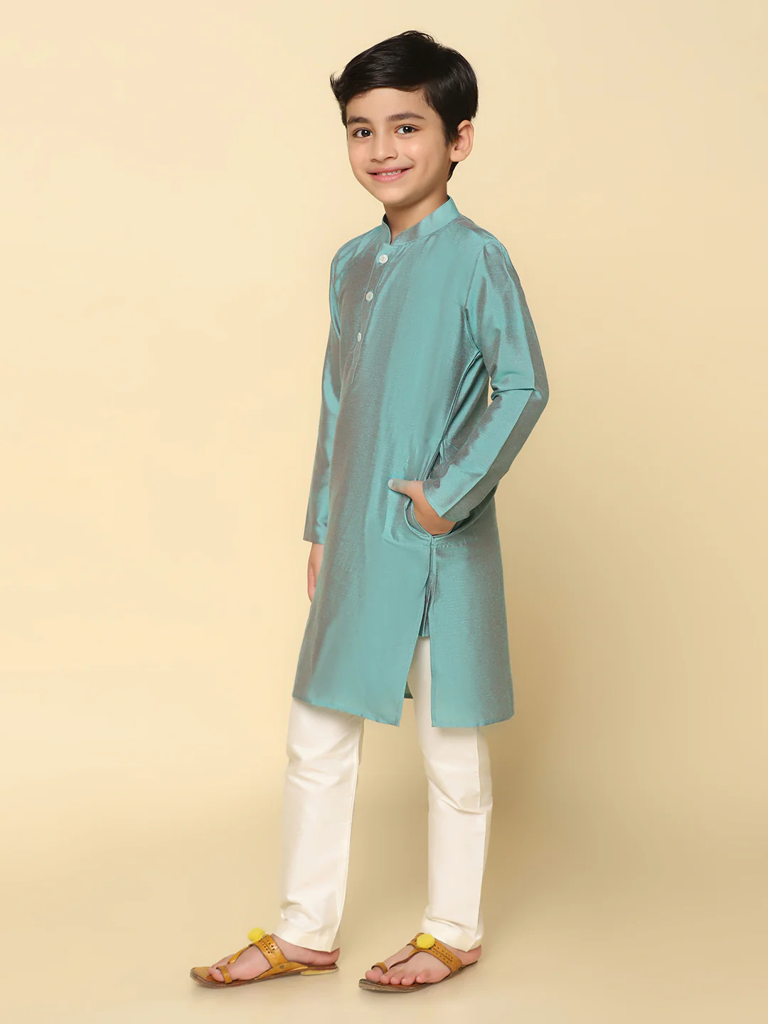 Boy's Green Kurta - Image 3