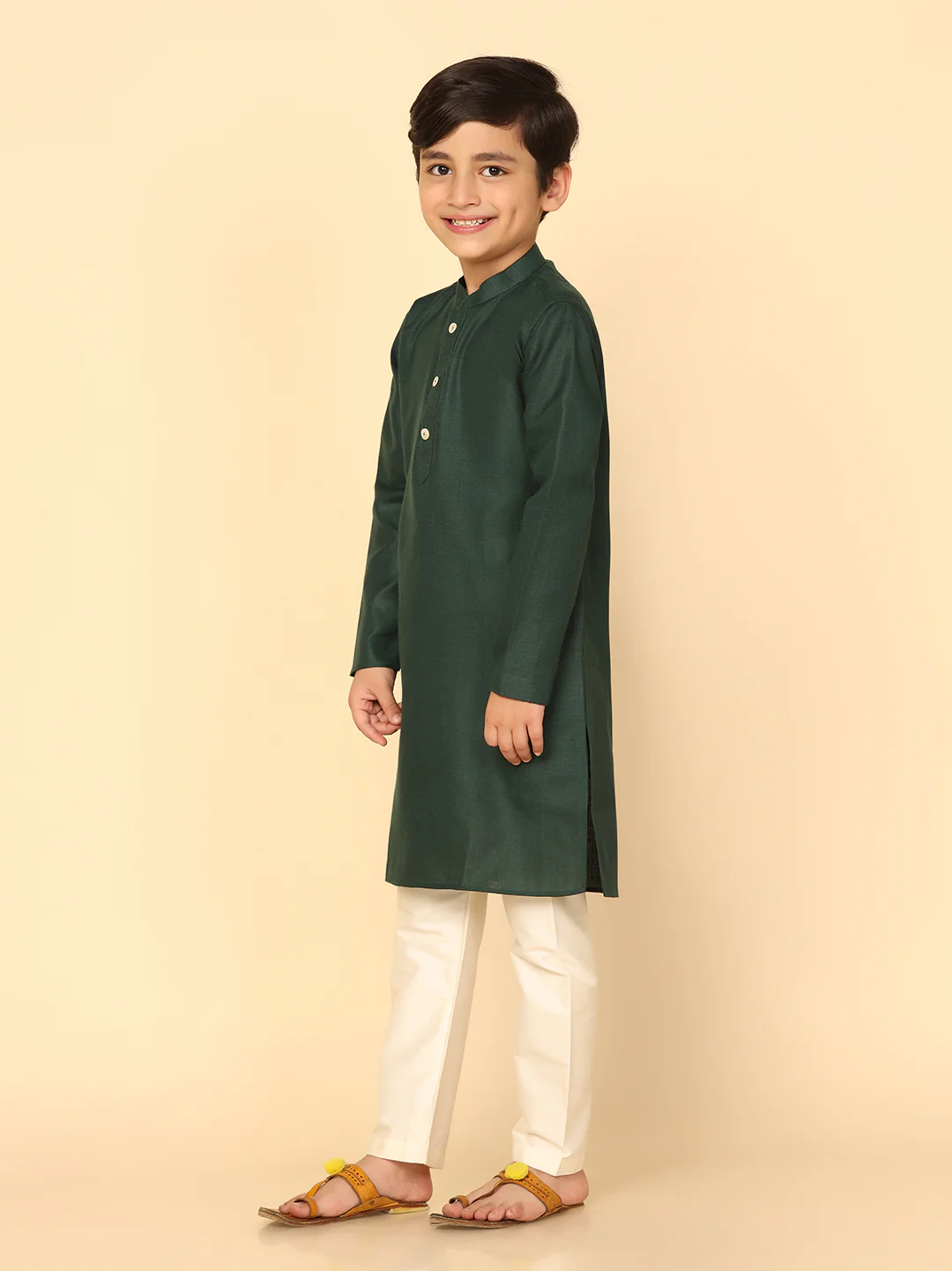 Boy's Green Kurta - Image 2