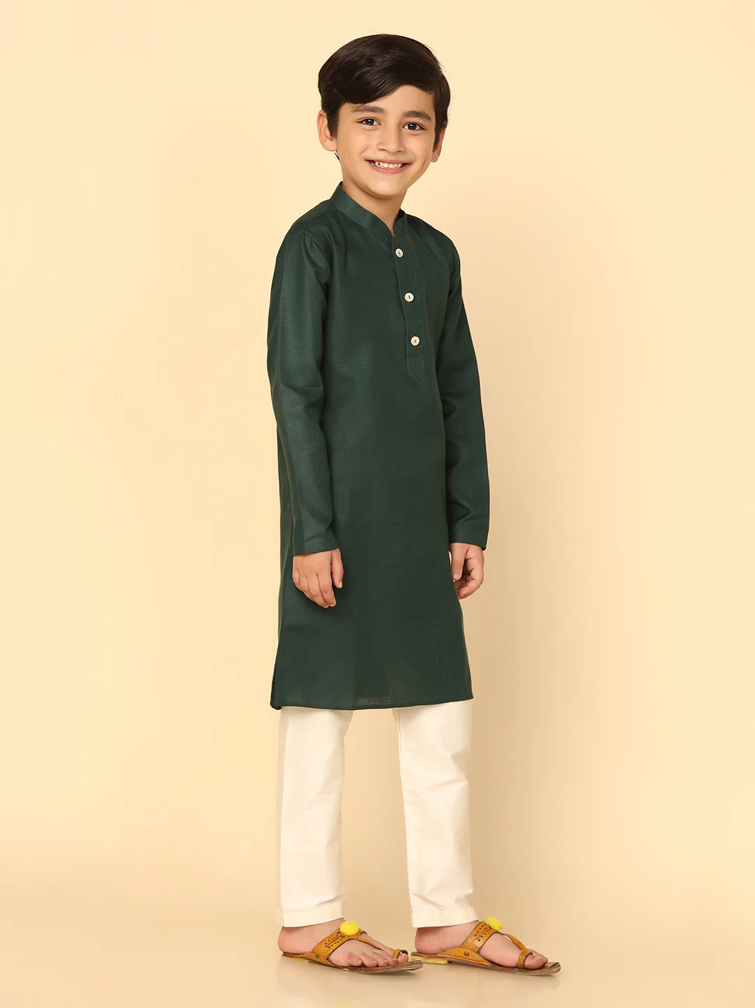 Boy's Green Kurta - Image 3