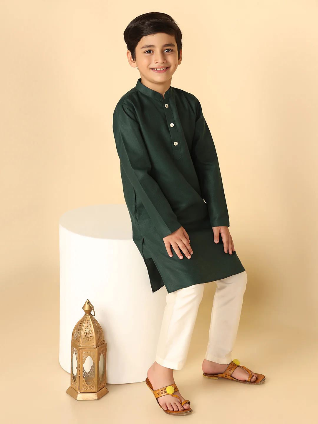 Boy's Green Kurta - Image 6