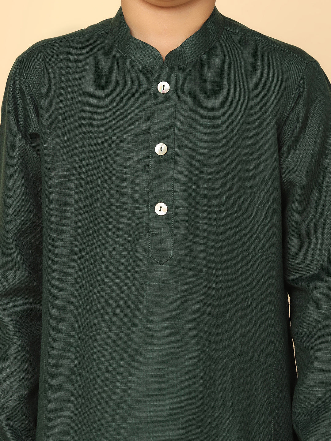 Boy's Green Kurta Pyjama Set - Image 5