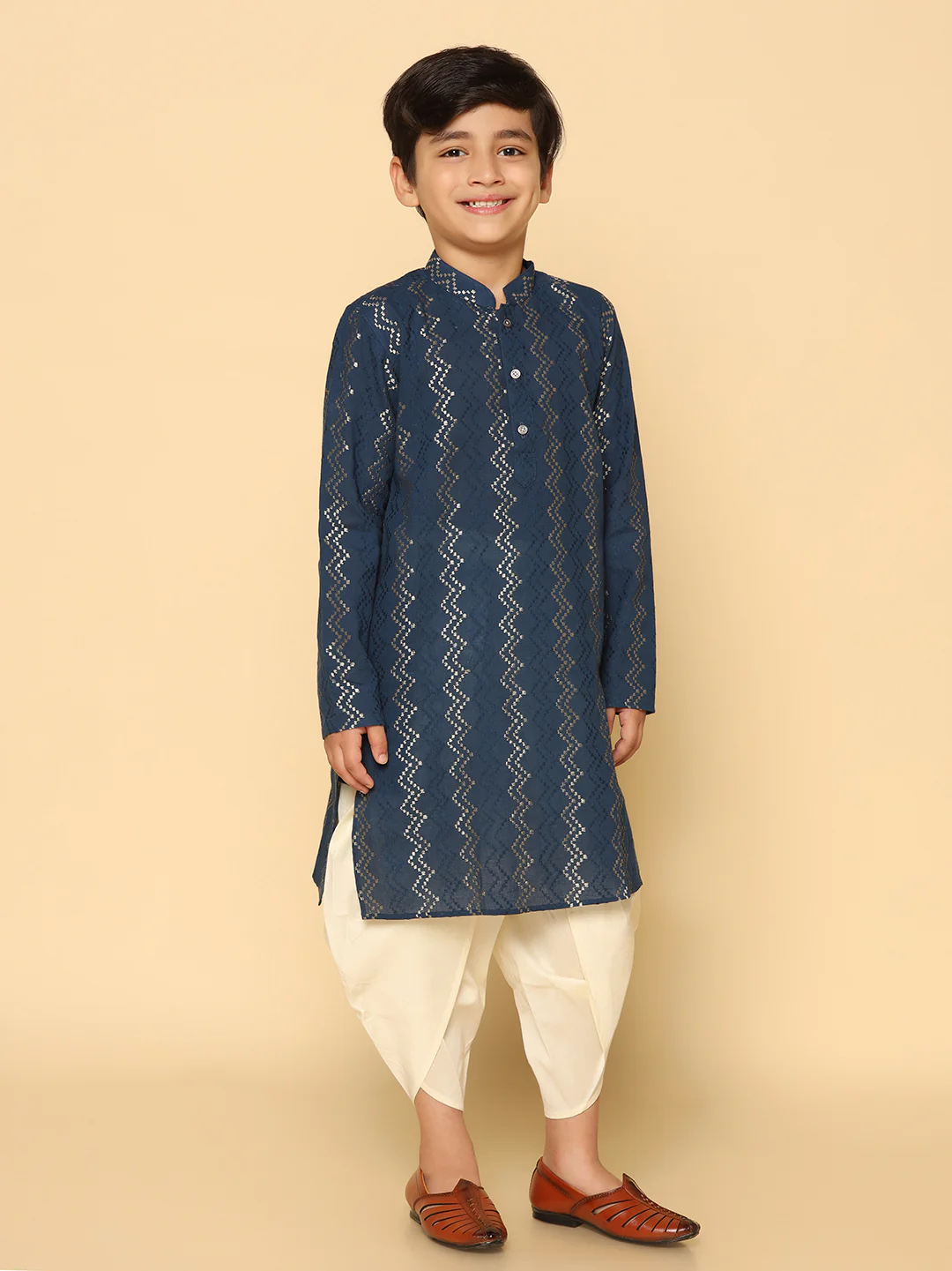 Boy's Blue Kurta Dhoti Set