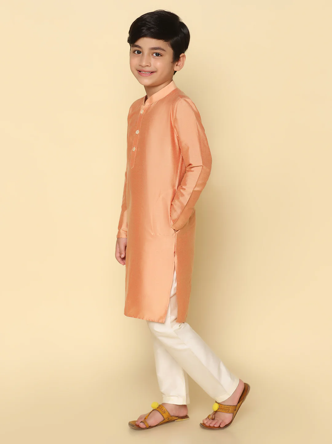 Boy's Coral Kurta - Image 2