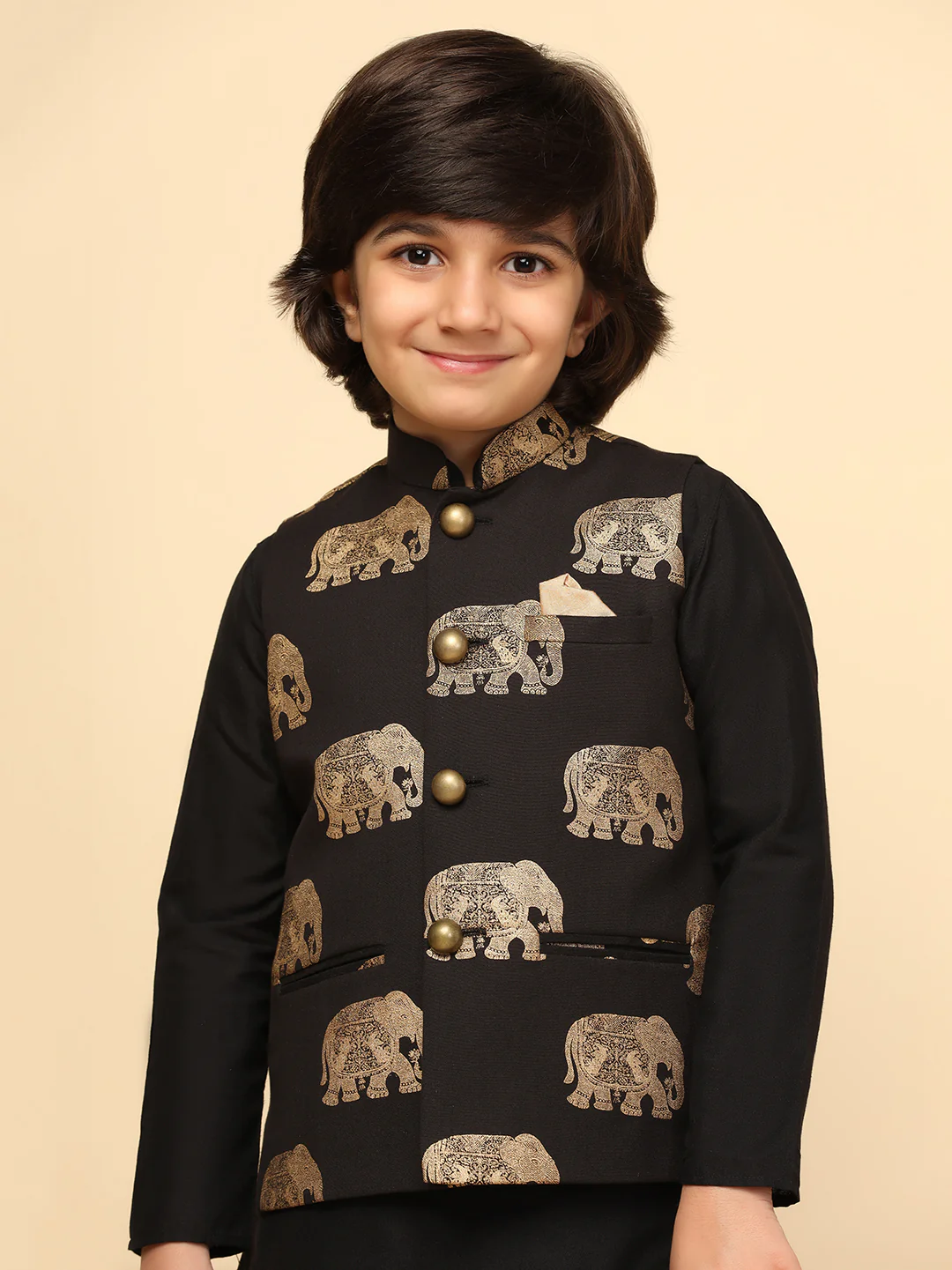 Boy's Black Foil Printed Jacket - Image 5