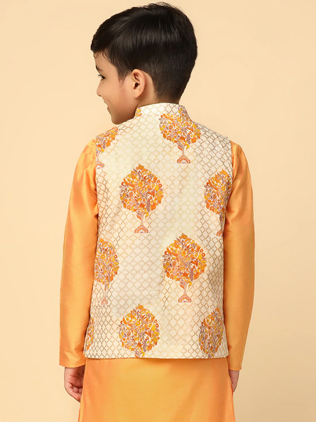 Boy's Gold Printed Jacket - Image 3