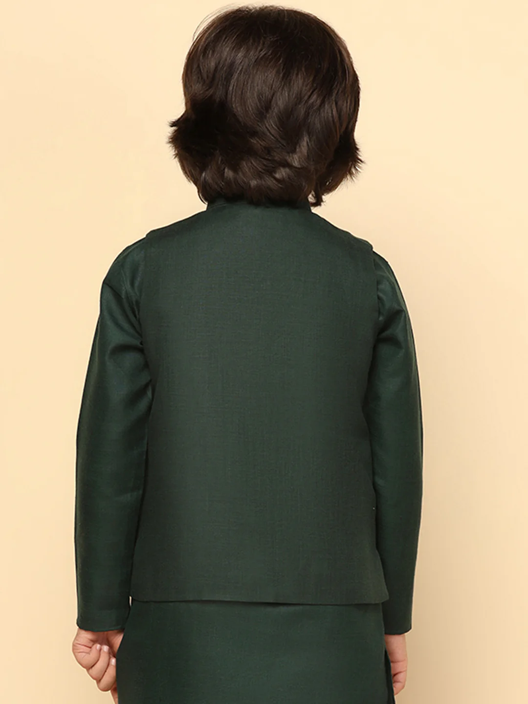 Boys Green Nehru Jacket - Image 4