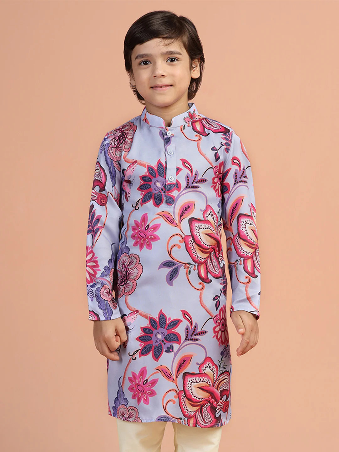 Lavender Floral Printed Kurta