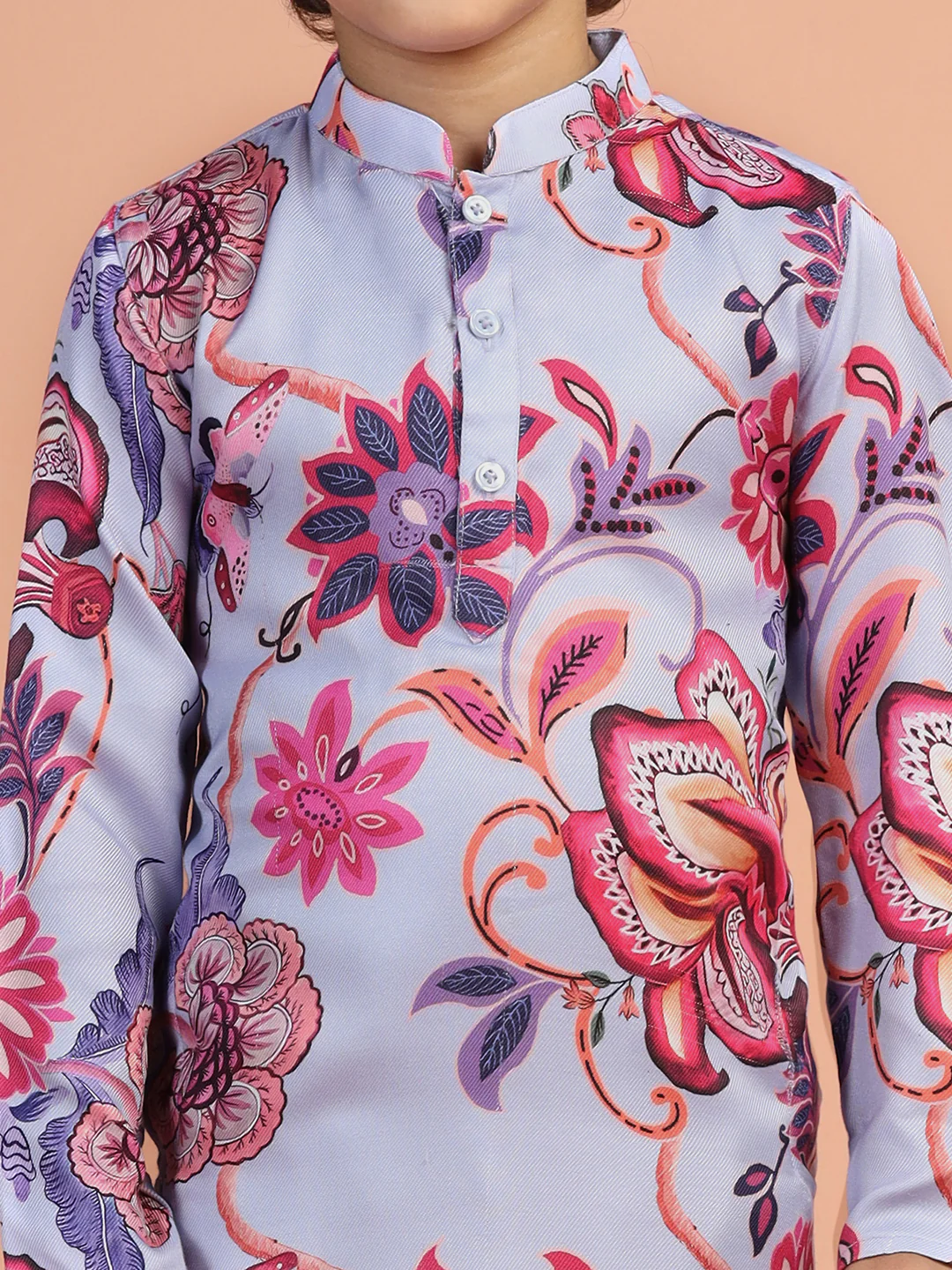 Lavender Floral Printed Kurta - Image 5