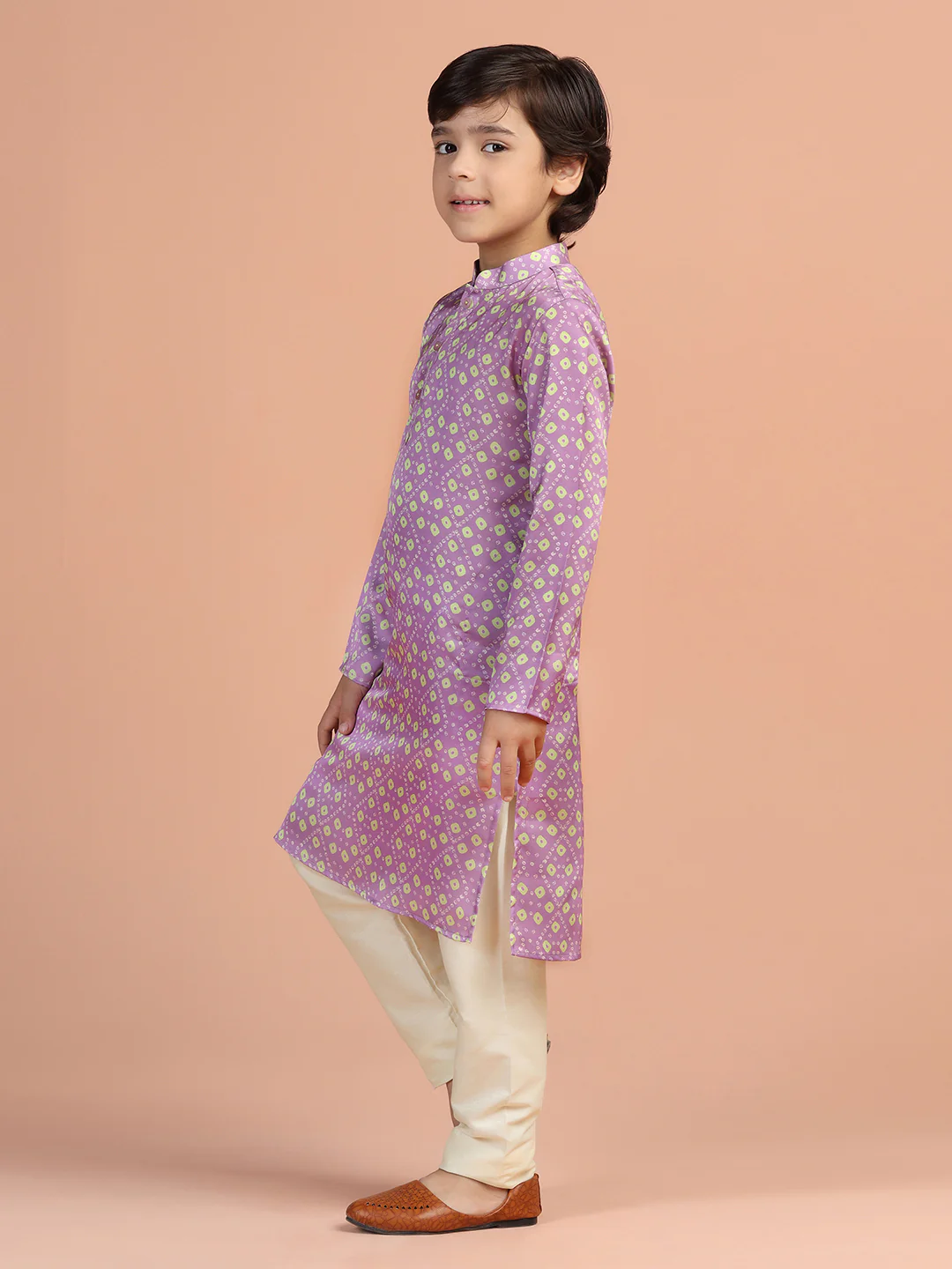 Lavender Geometric Kurta - Image 2
