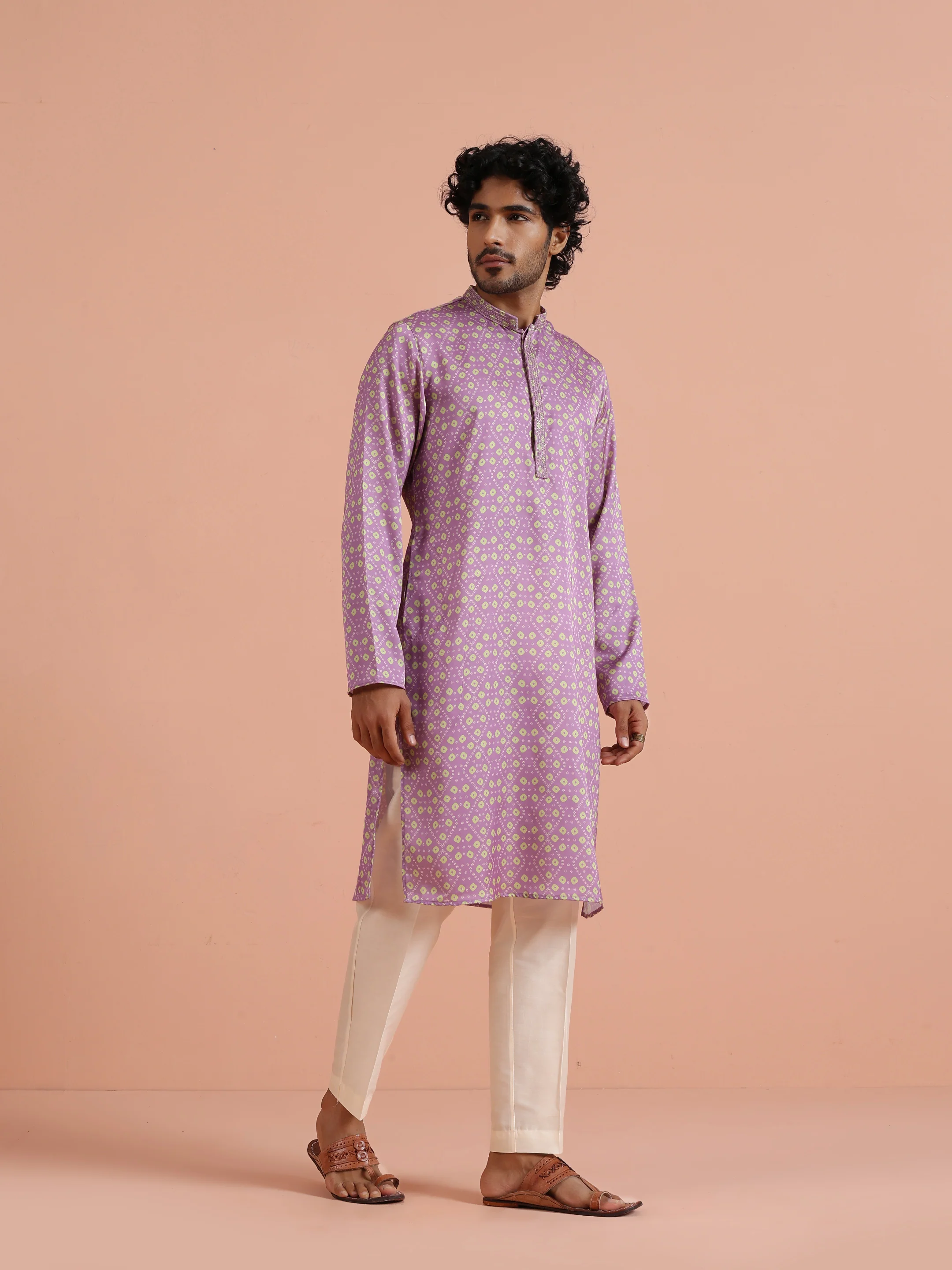 Lavender Printed Kurta Trouser - Image 2