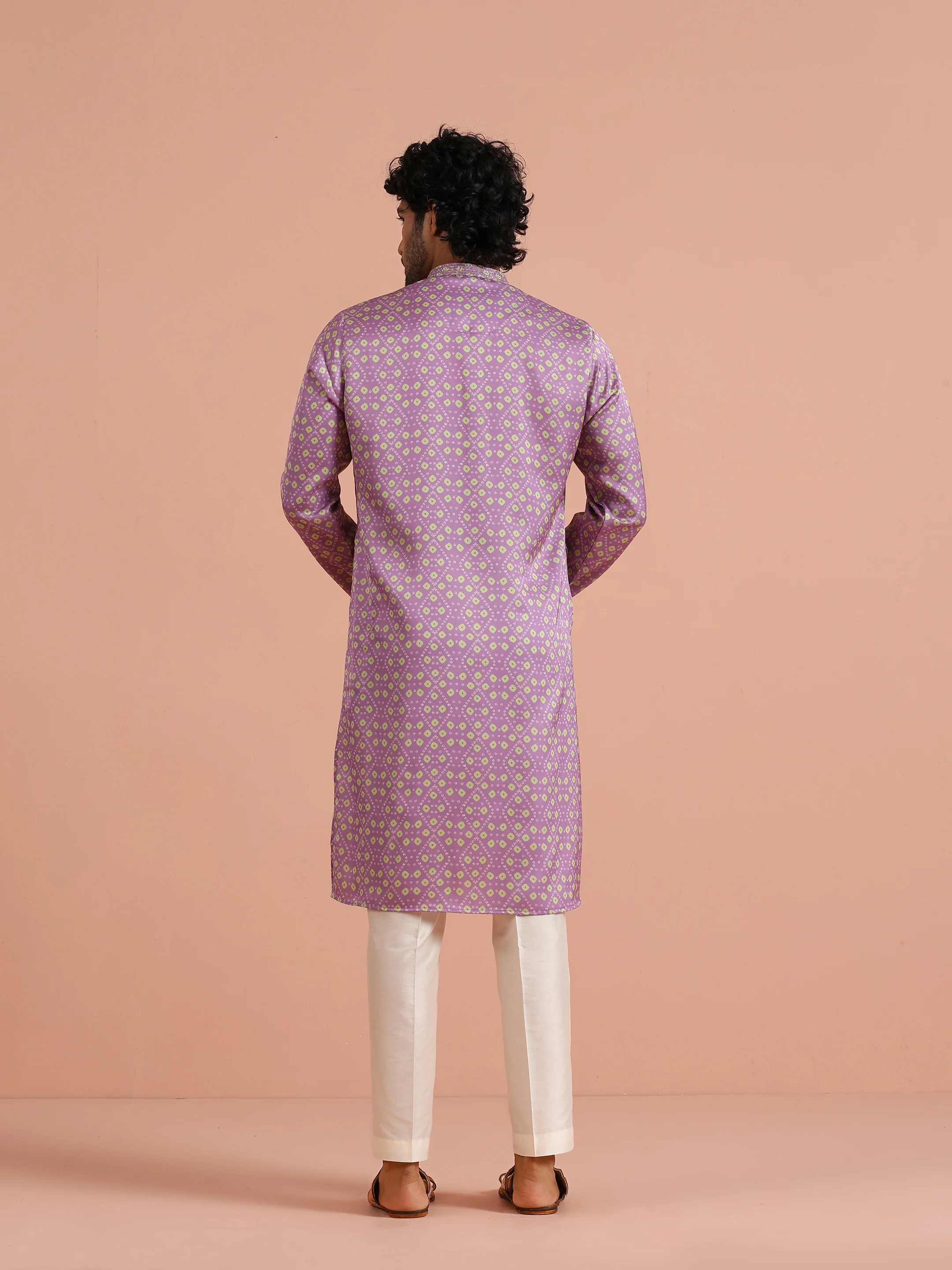 Lavender Printed Kurta Trouser - Image 4
