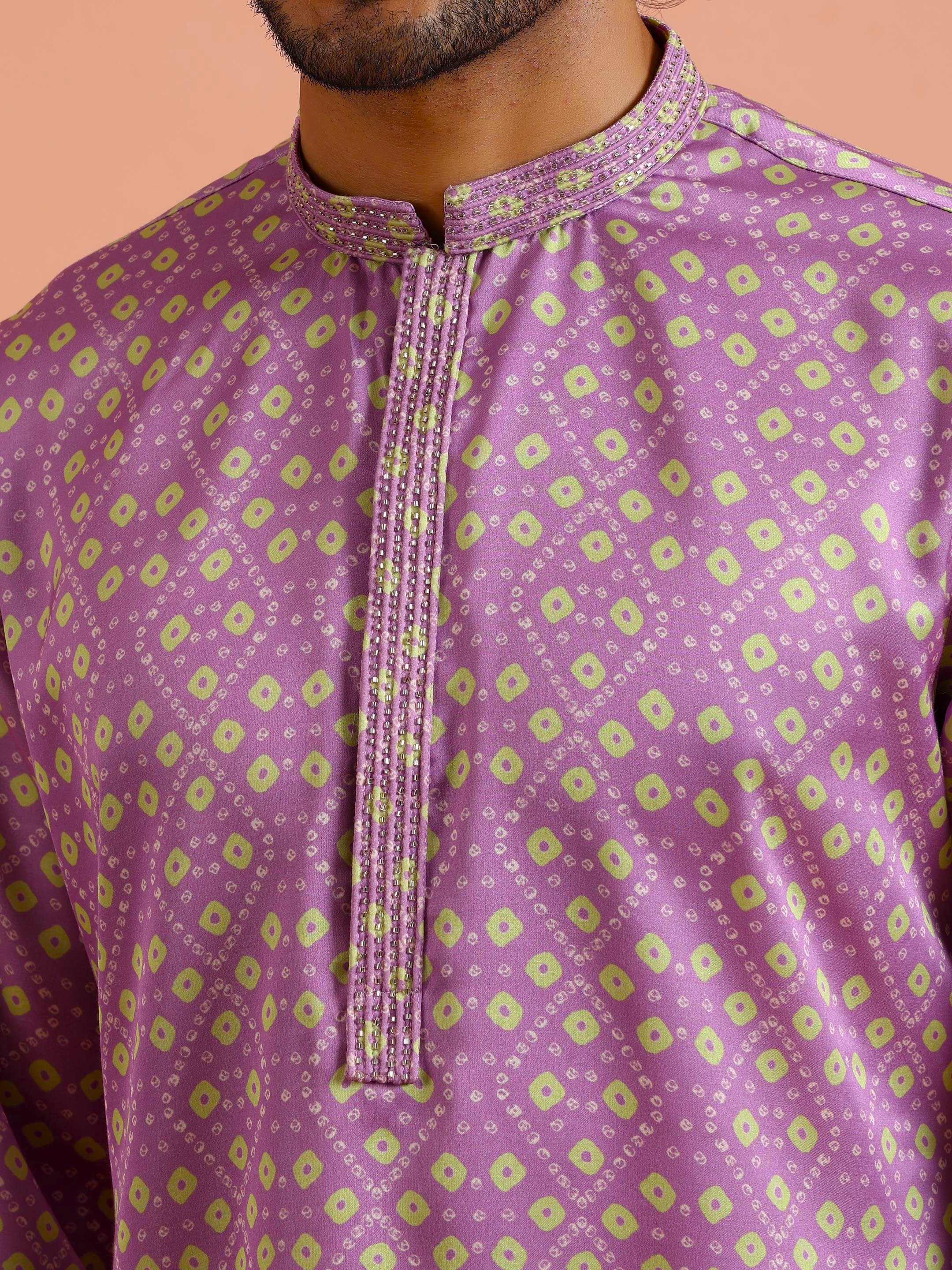 Lavender Printed Kurta Trouser - Image 5