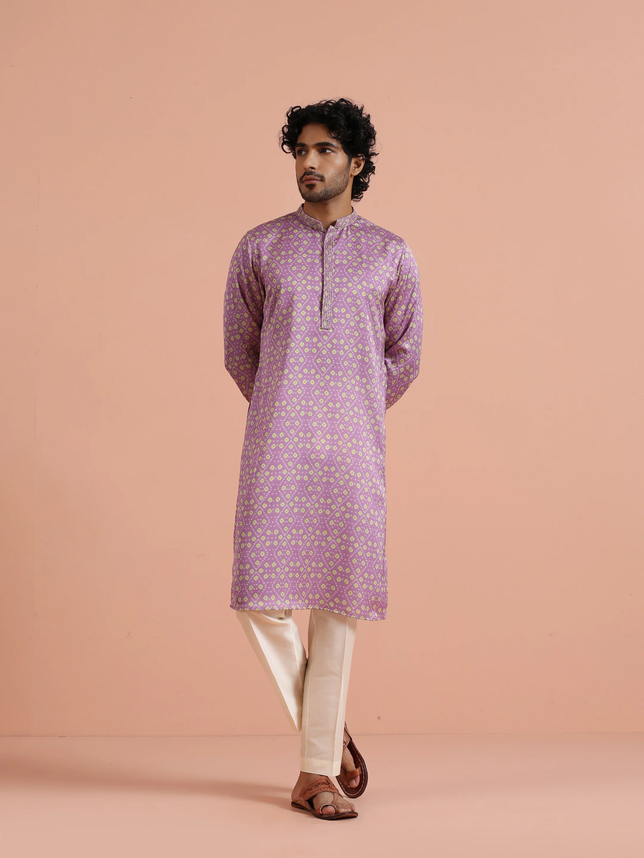 Lavender Printed Kurta Trouser - Image 7