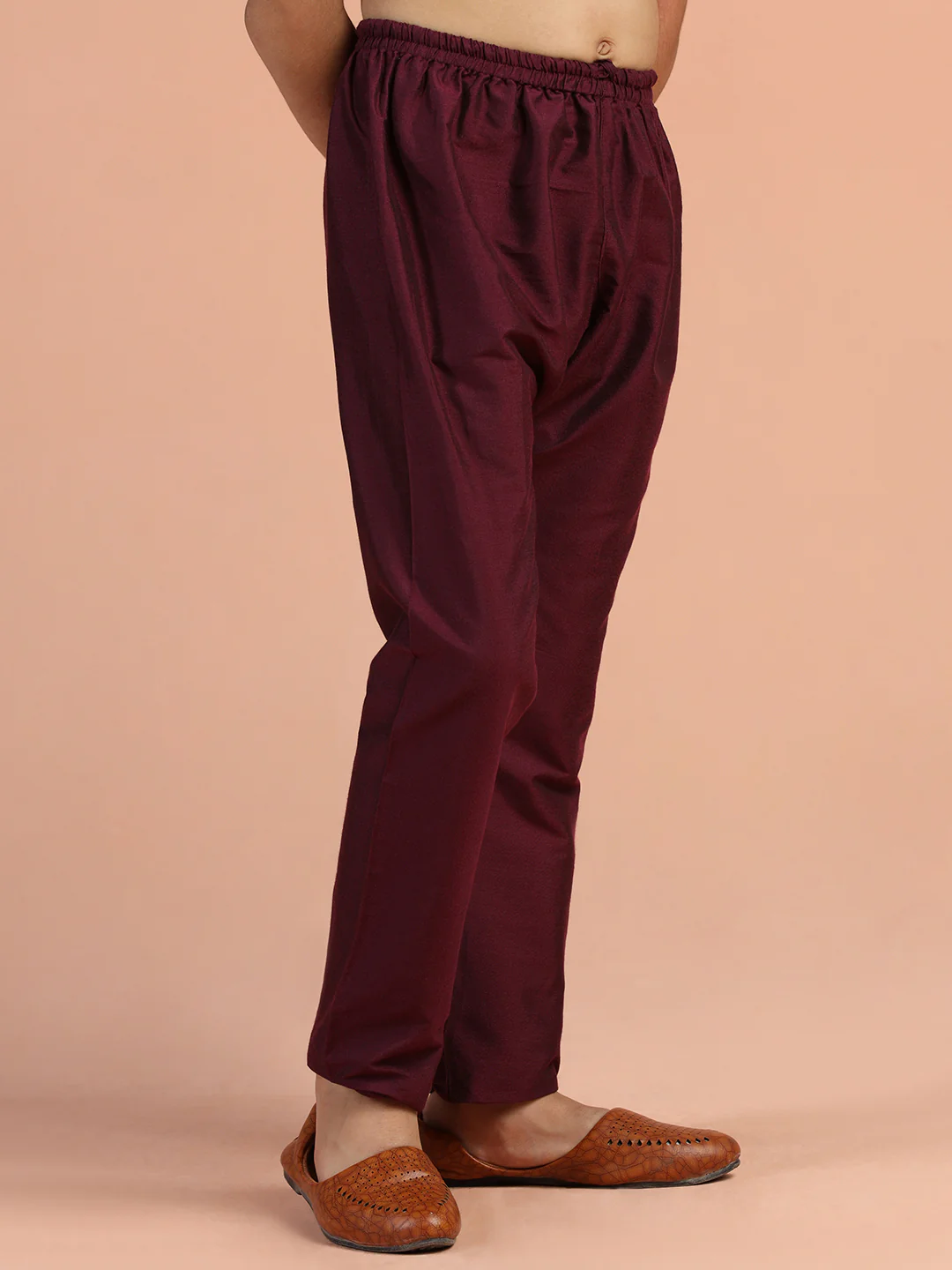 Maroon Solid Pyjama - Image 3