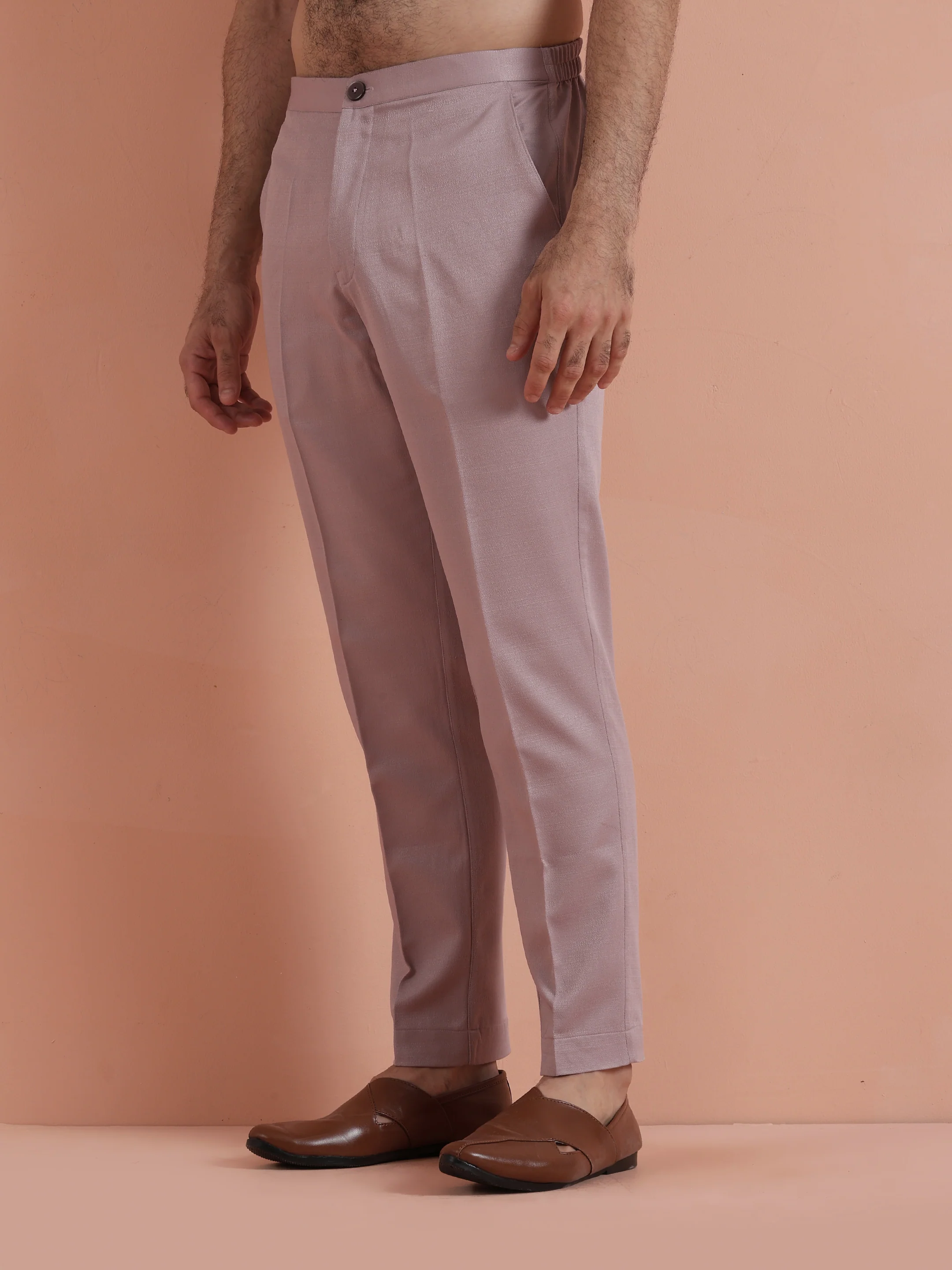 Mauve Blended Ethnic Trouser - Image 3