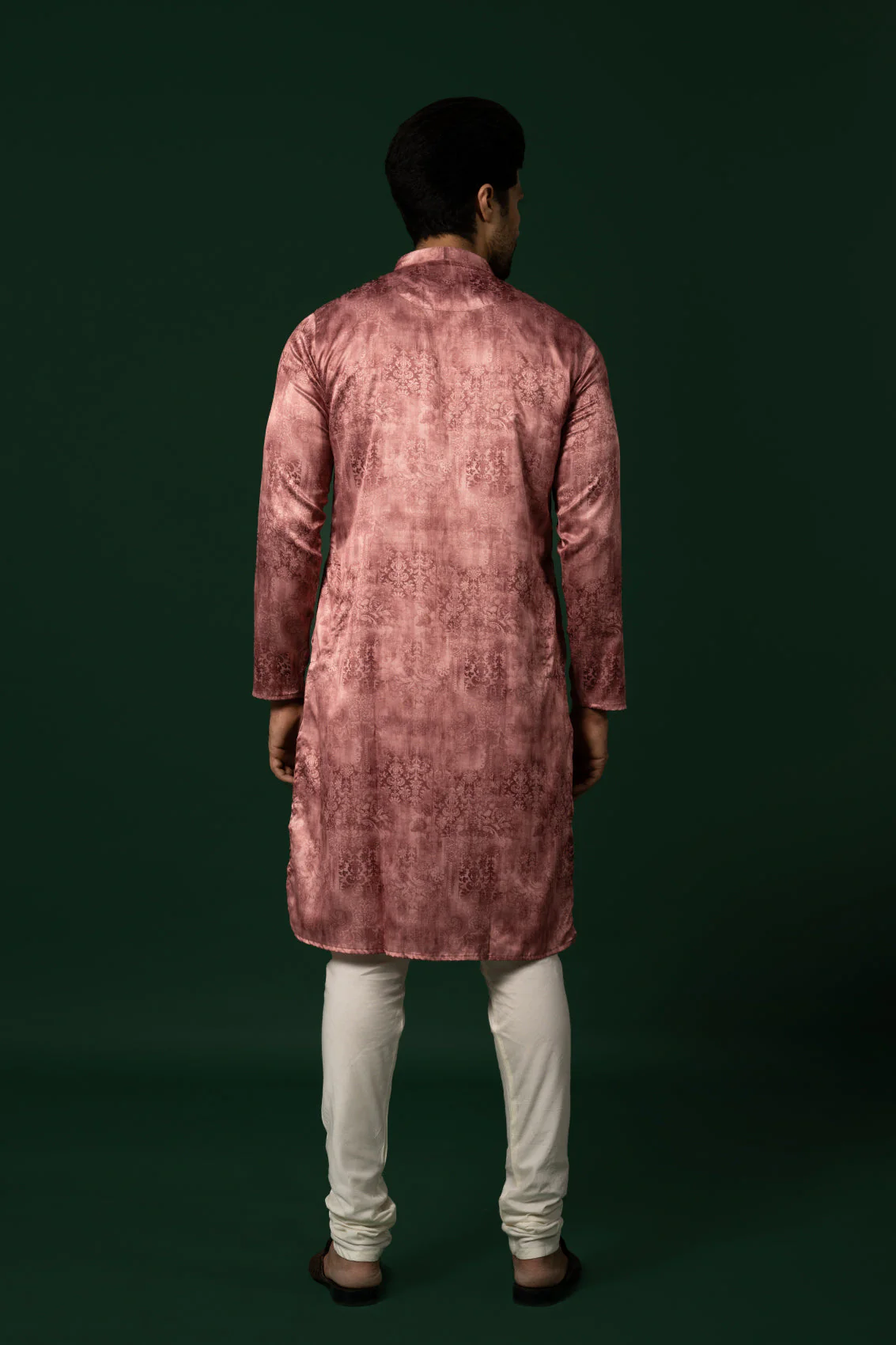 Pink Textured Silk Blend Kurta - Image 9