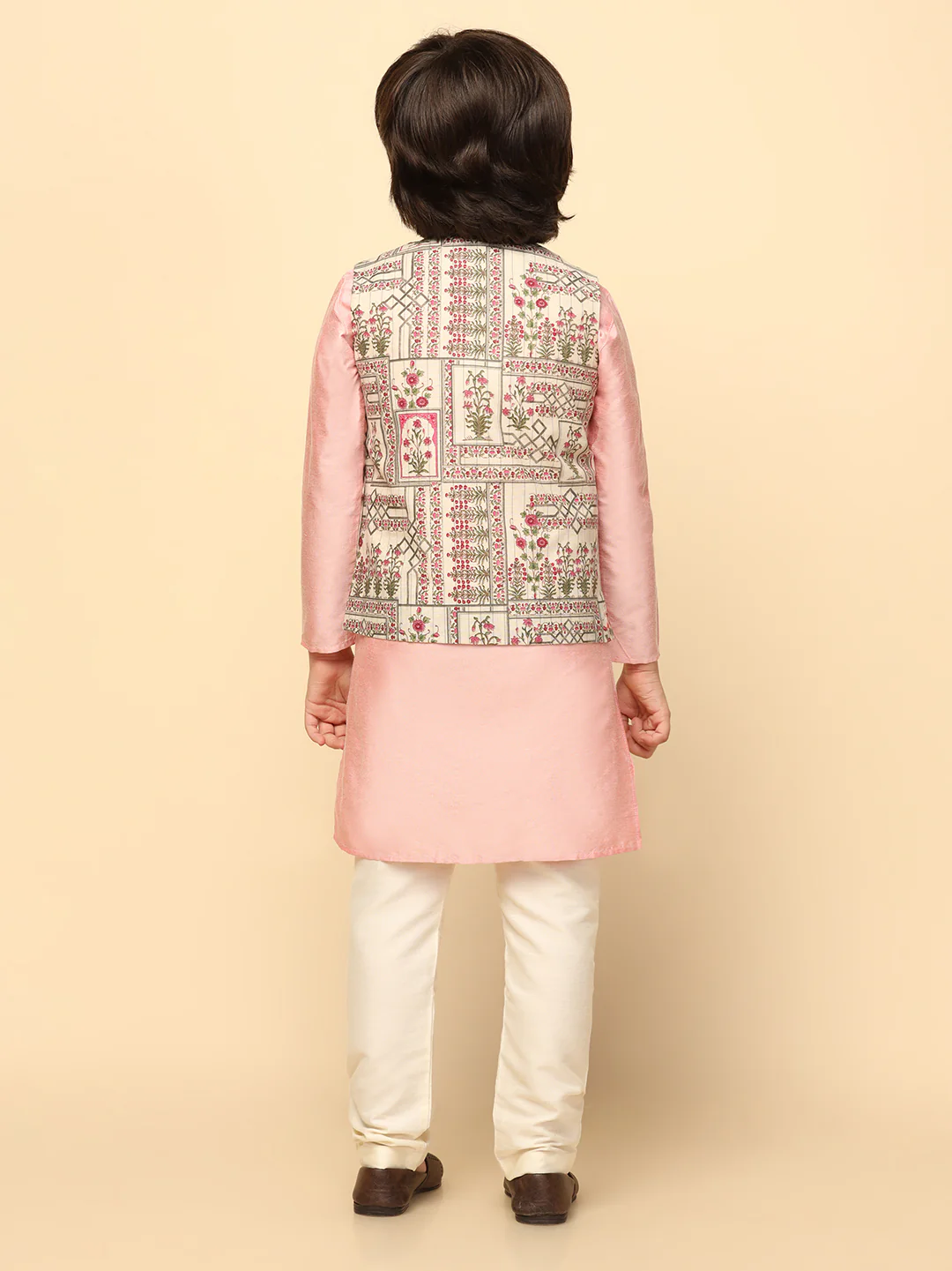 Multi-colour Printed Jacket Kurta Set - Image 4