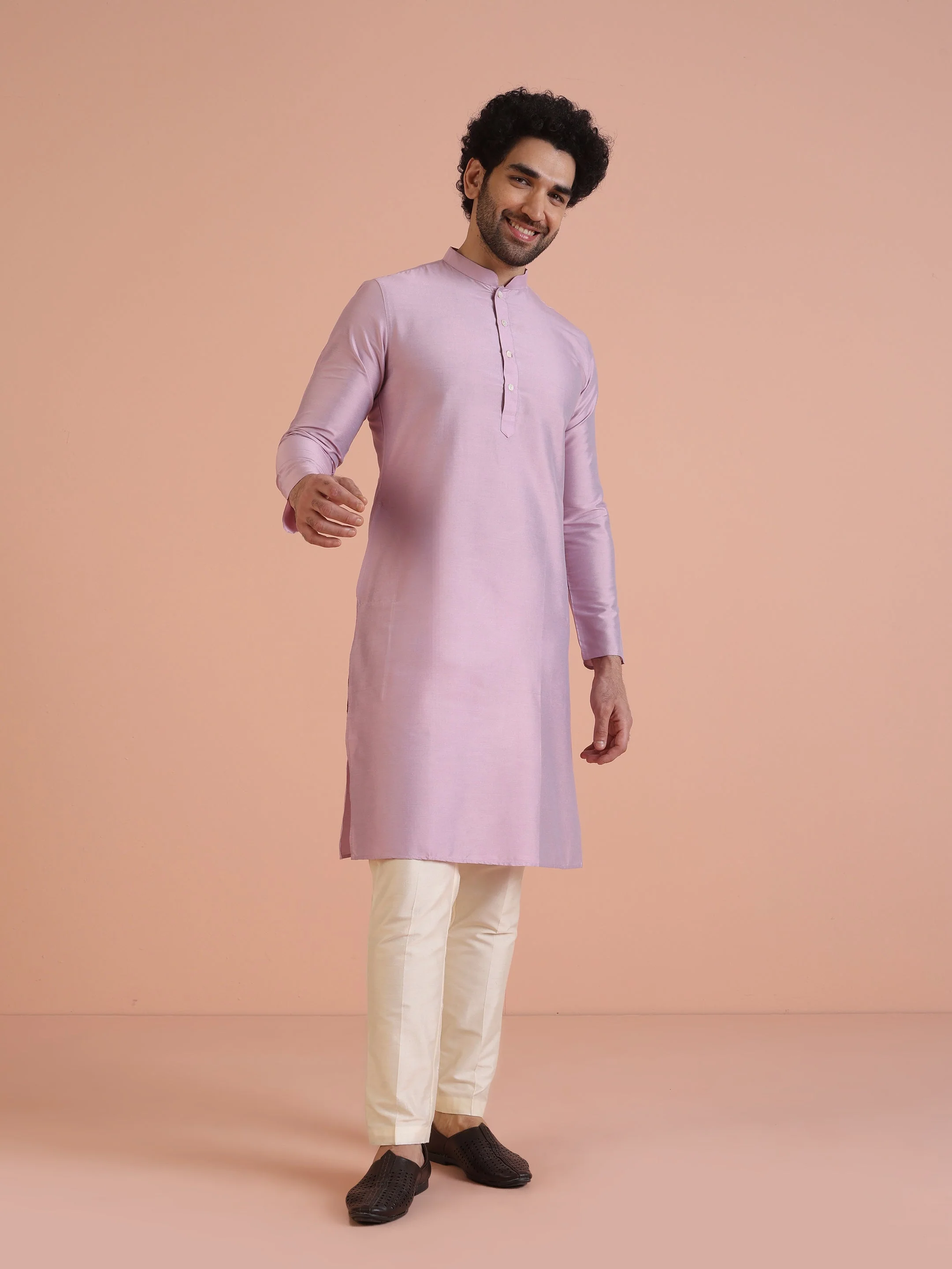 Multi-Coloured Textured Nehru Jacket Kurta Trouser - Image 5