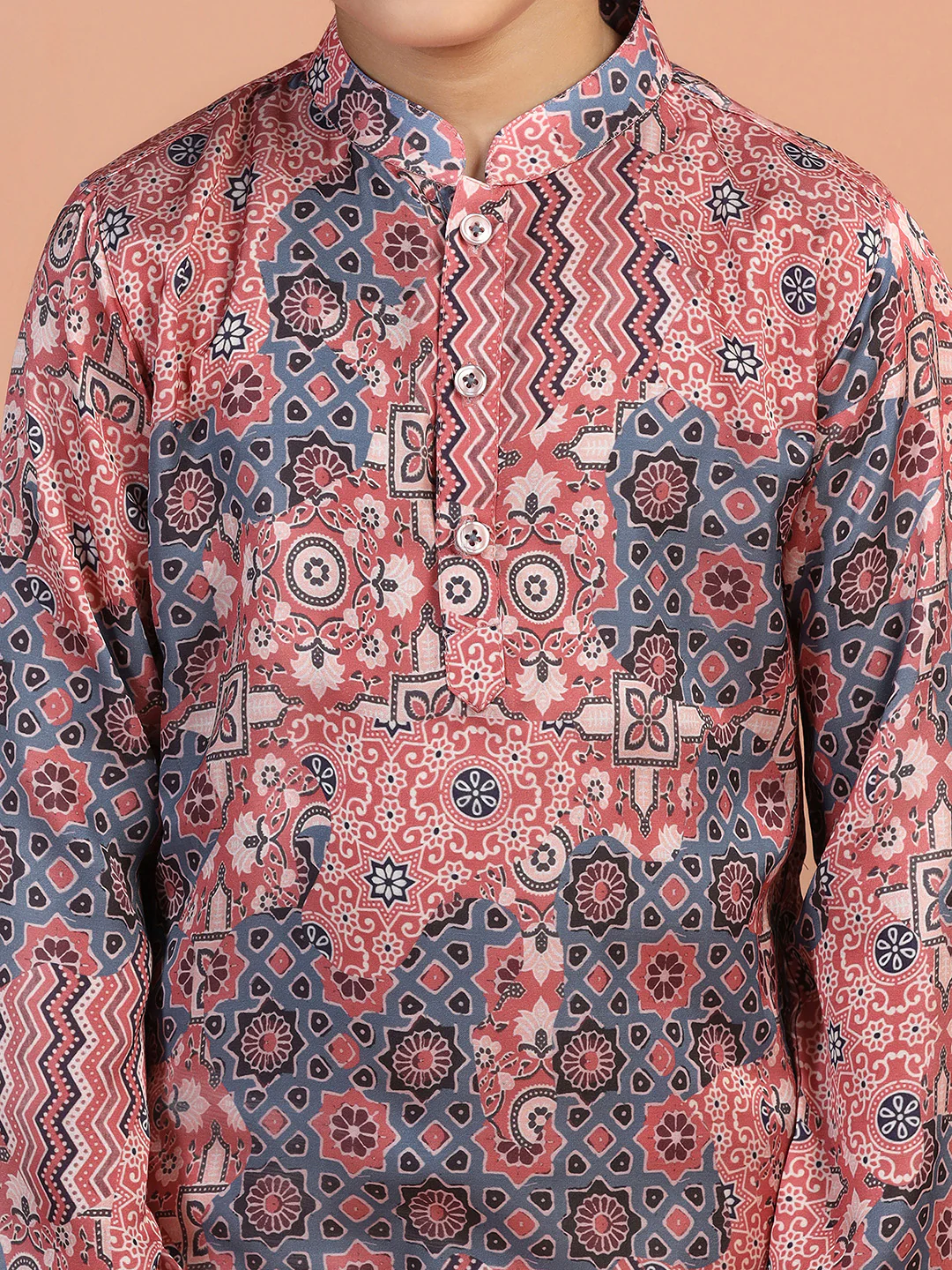 Multicolor Geometric Printed Kurta - Image 5