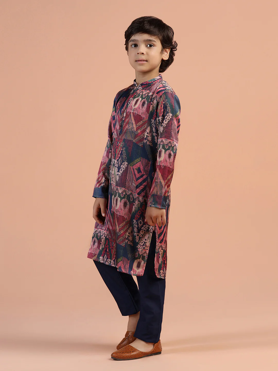 Multicolor Ikat Printed Kurta - Image 3