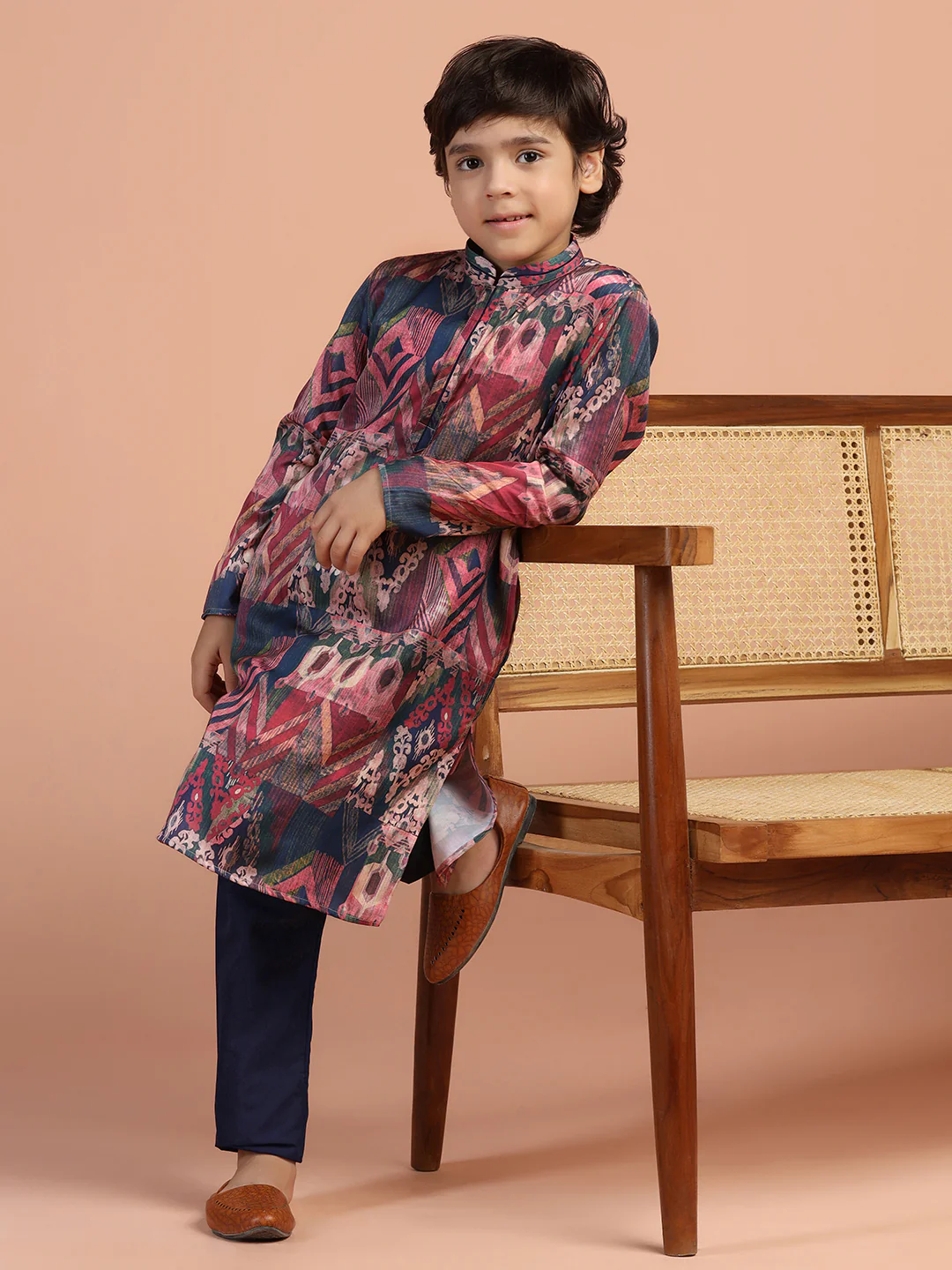 Multicolor Ikat Printed Kurta - Image 7