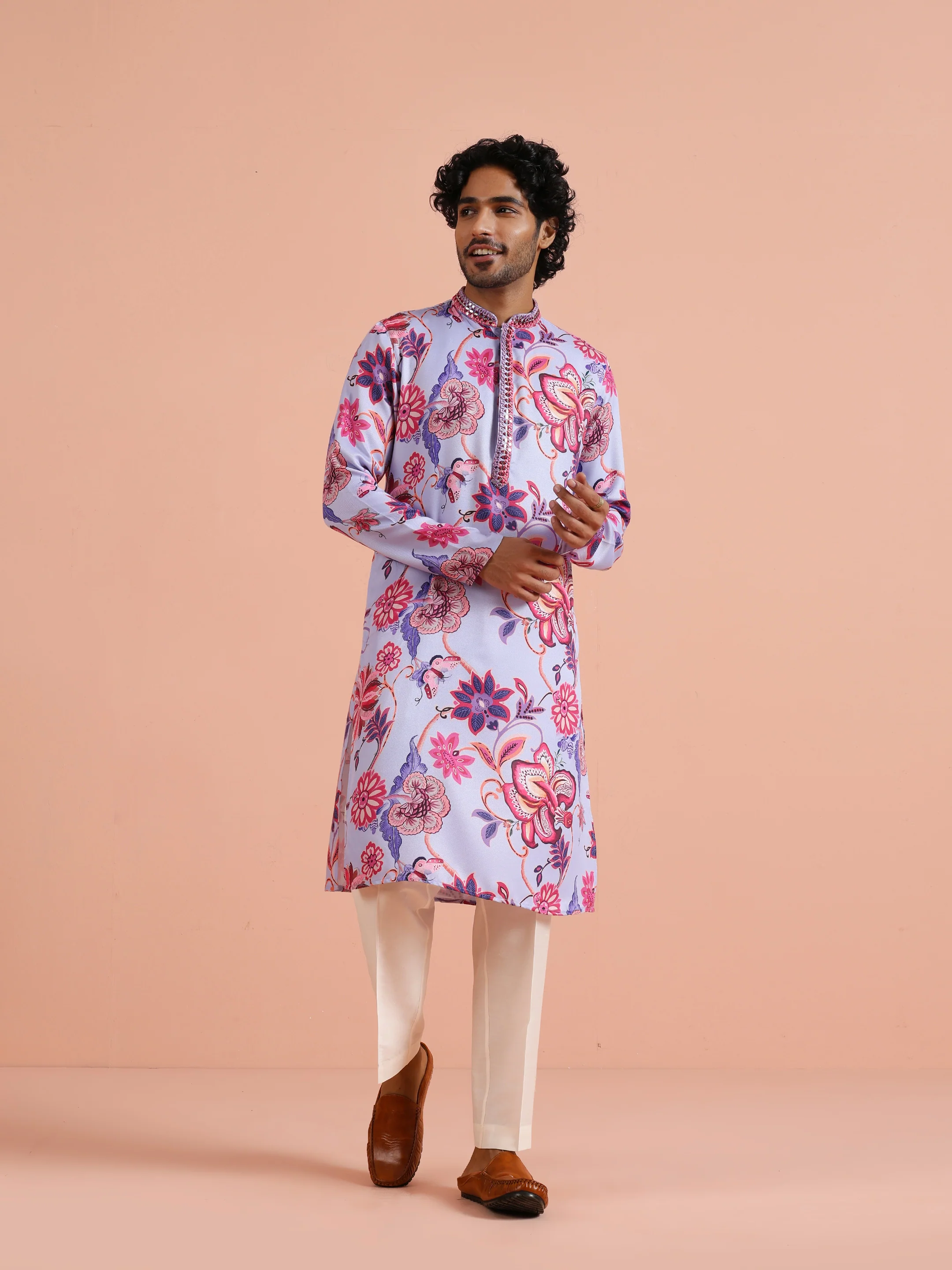 Multicolor Pashmina Kurta Trouser - Image 3