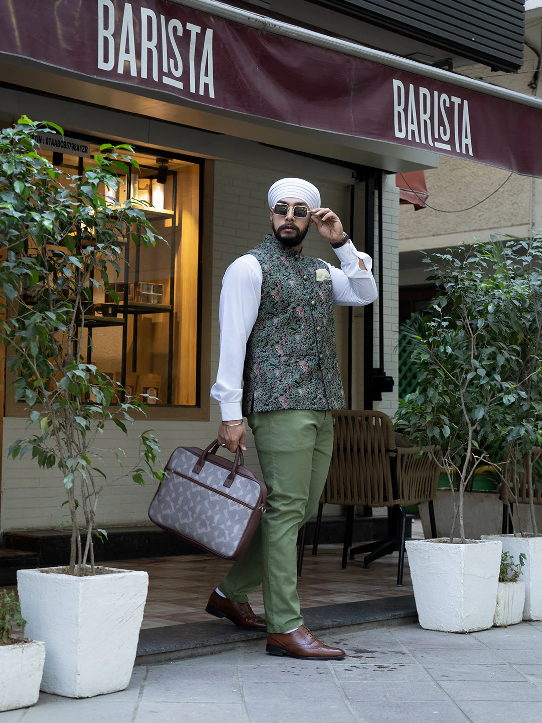 Multicolour Cotton Printed Nehru Jacket - Image 8
