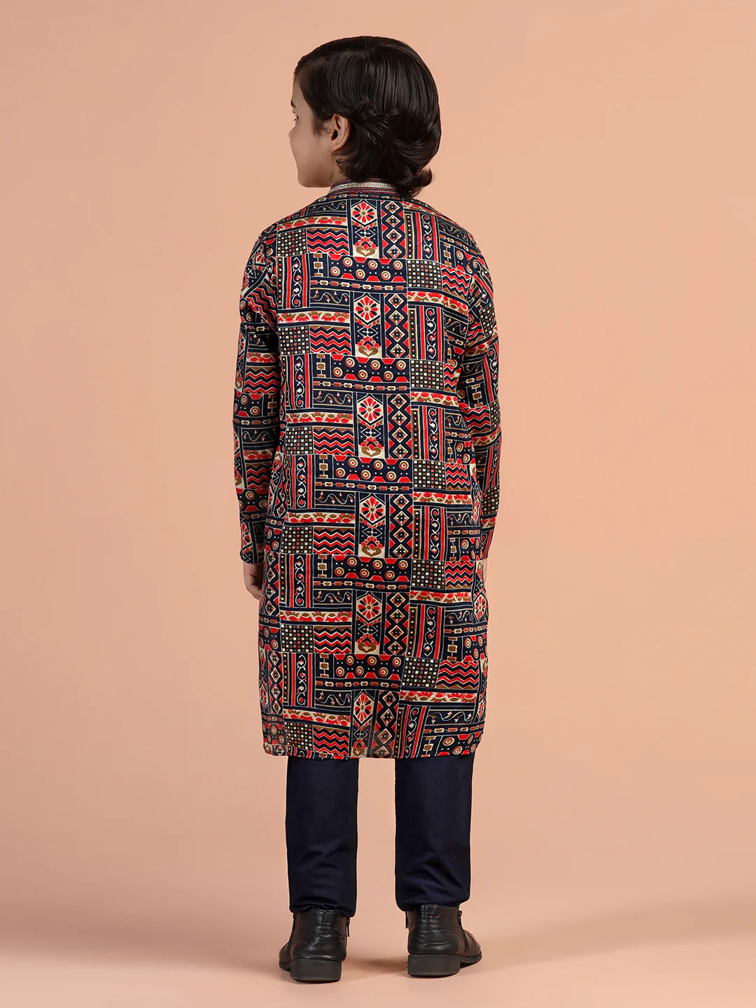 Multicolour Printed Kids Kurta - Image 4