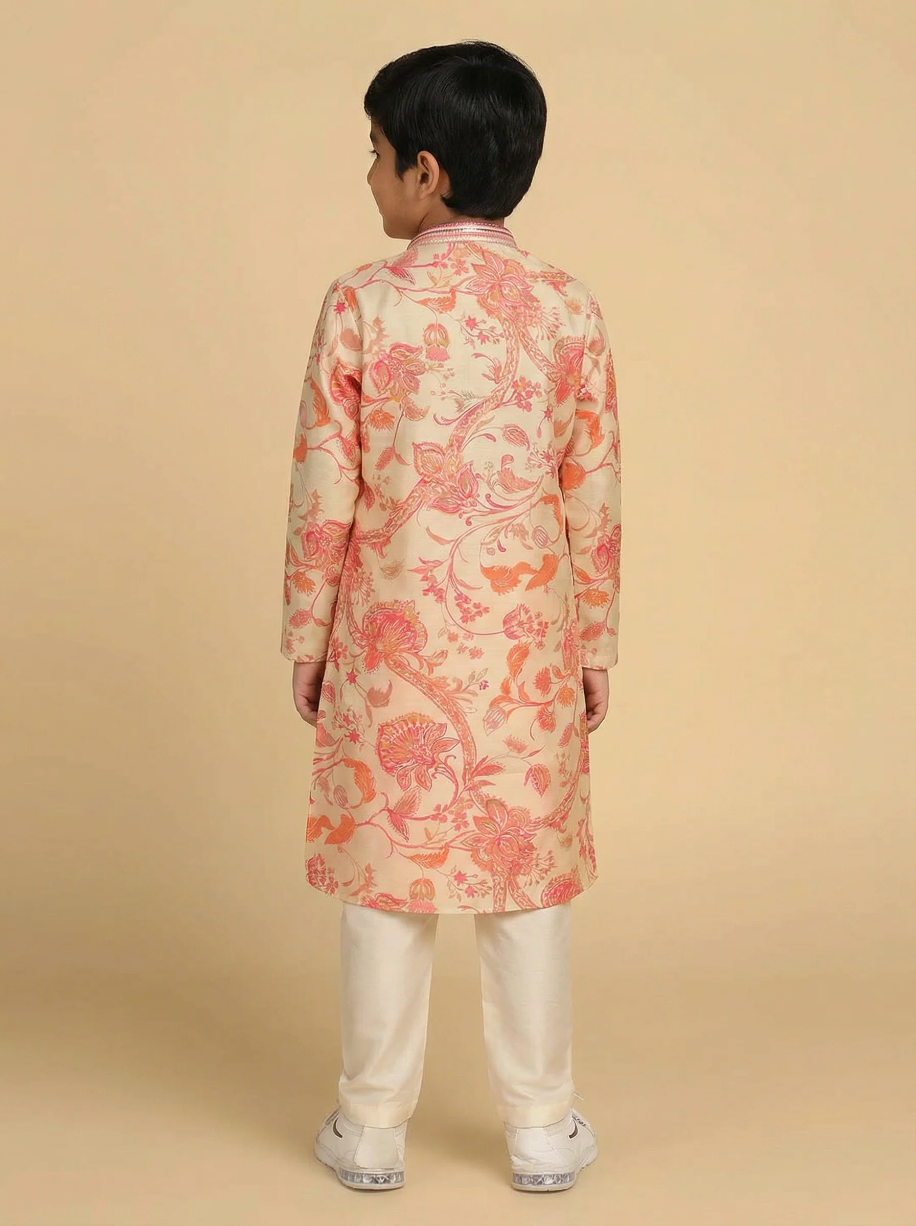 Multicolour Printed Kurta Pyjama Set - Image 4