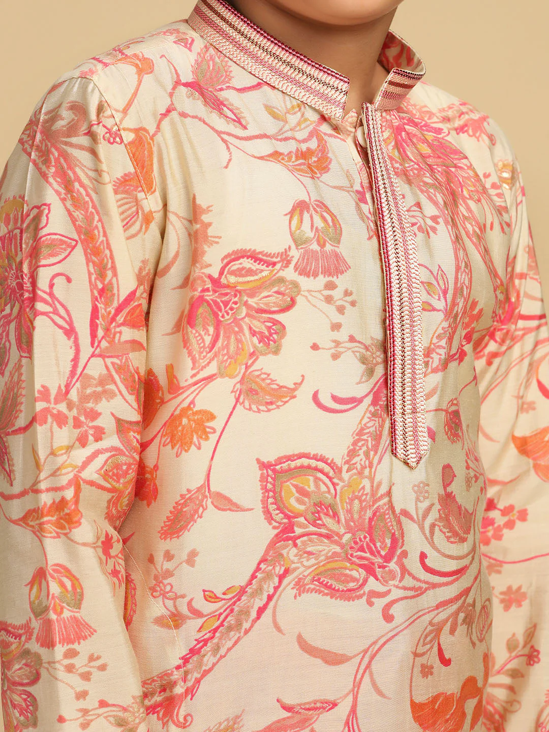 Multicolour Printed Kurta Pyjama Set - Image 5