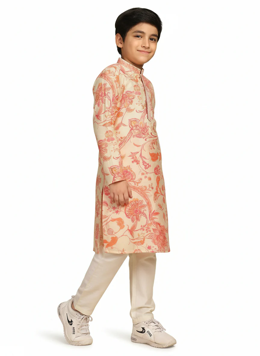 Multicolour Printed Kurta Pyjama Set - Image 7