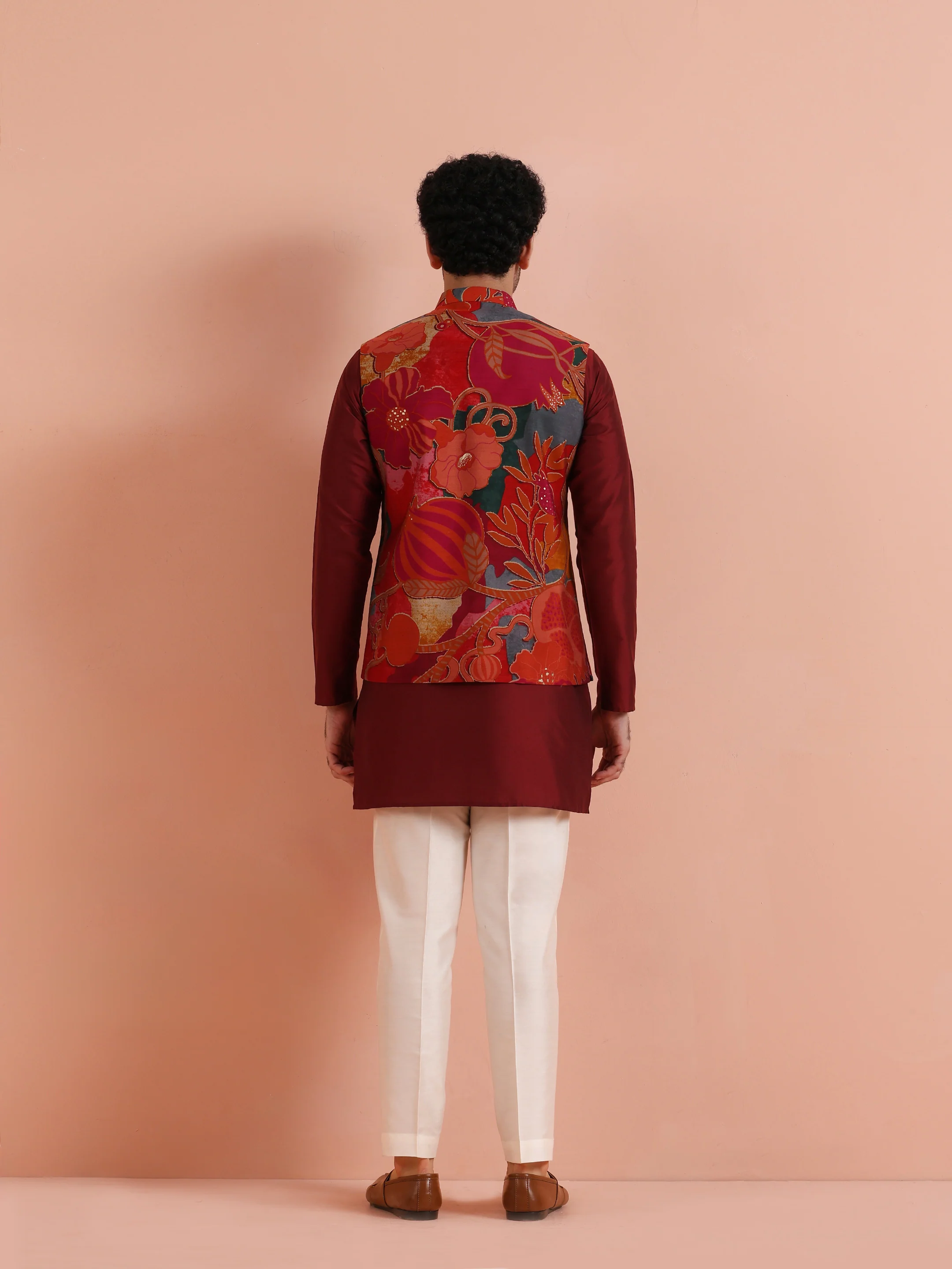 Multicolour Printed Mid Kurta Jacket Set - Image 6